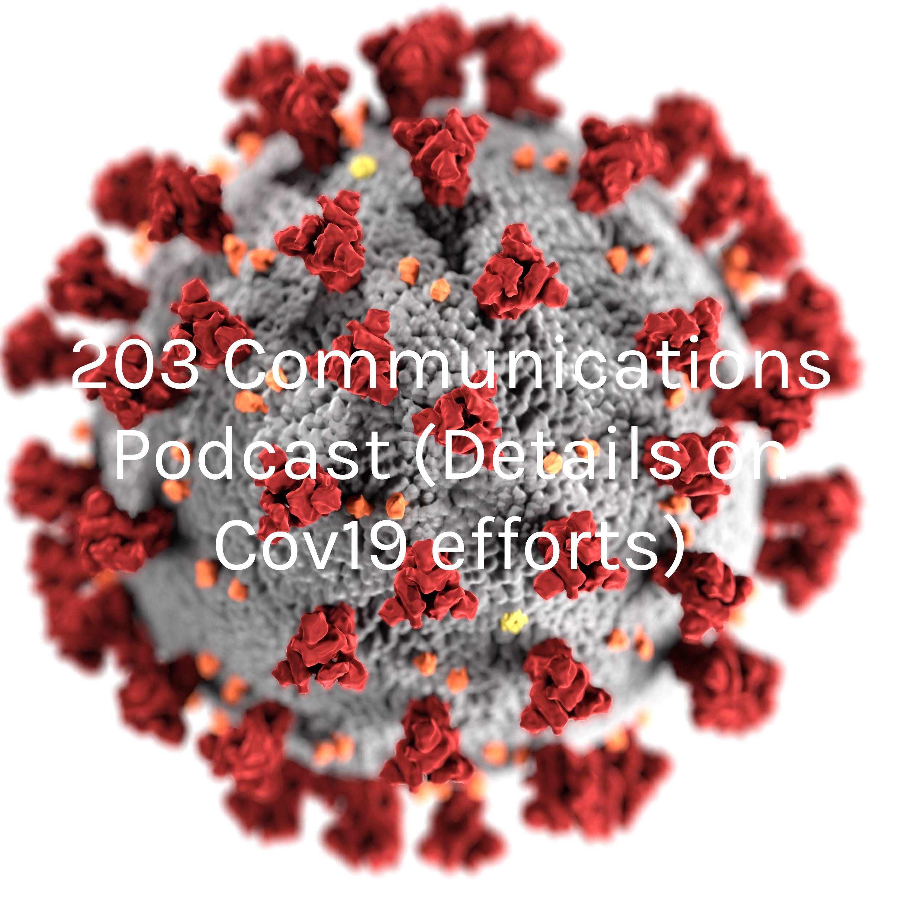 203 Communications Podcast (Details on Cov19 efforts)