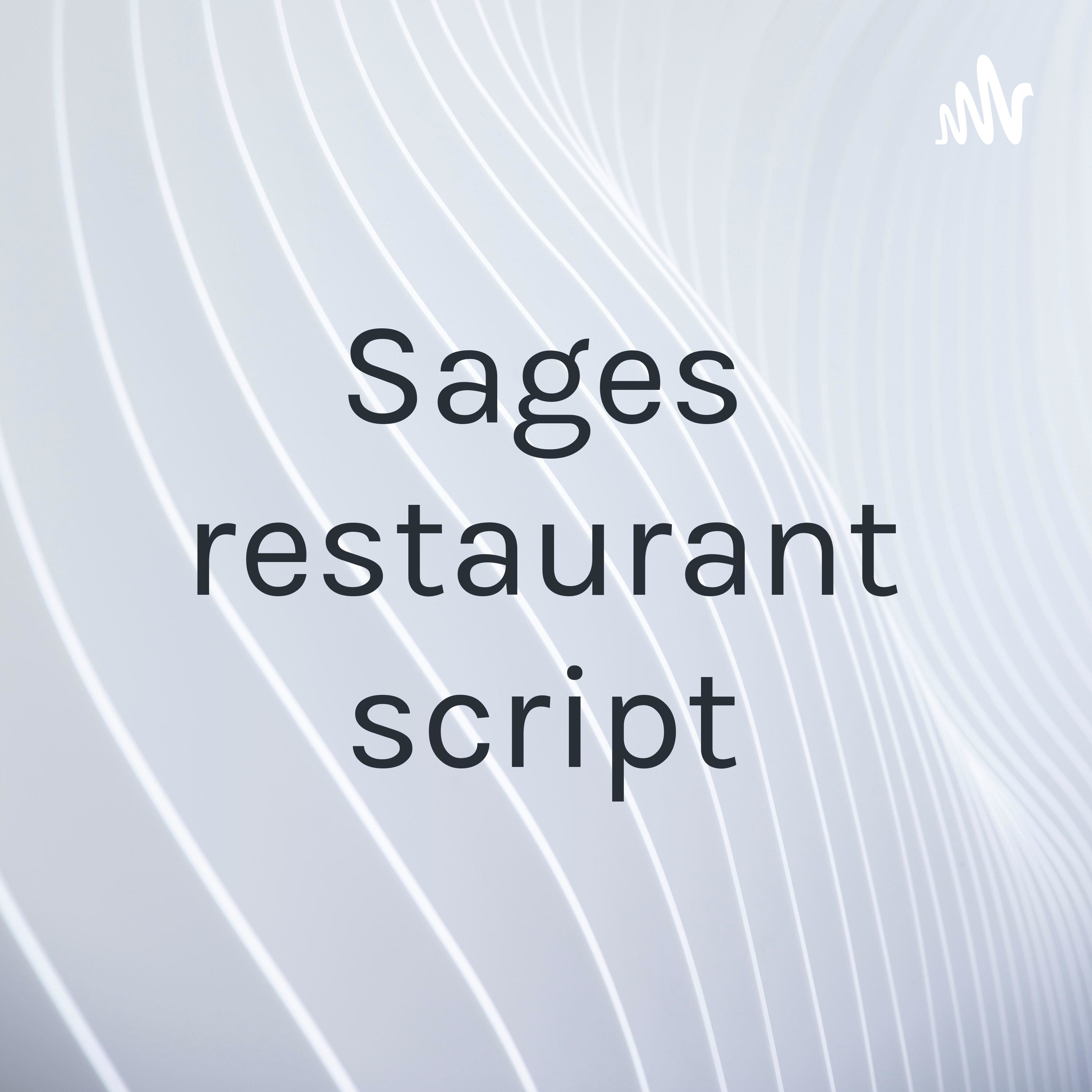 Sages restaurant script cover art