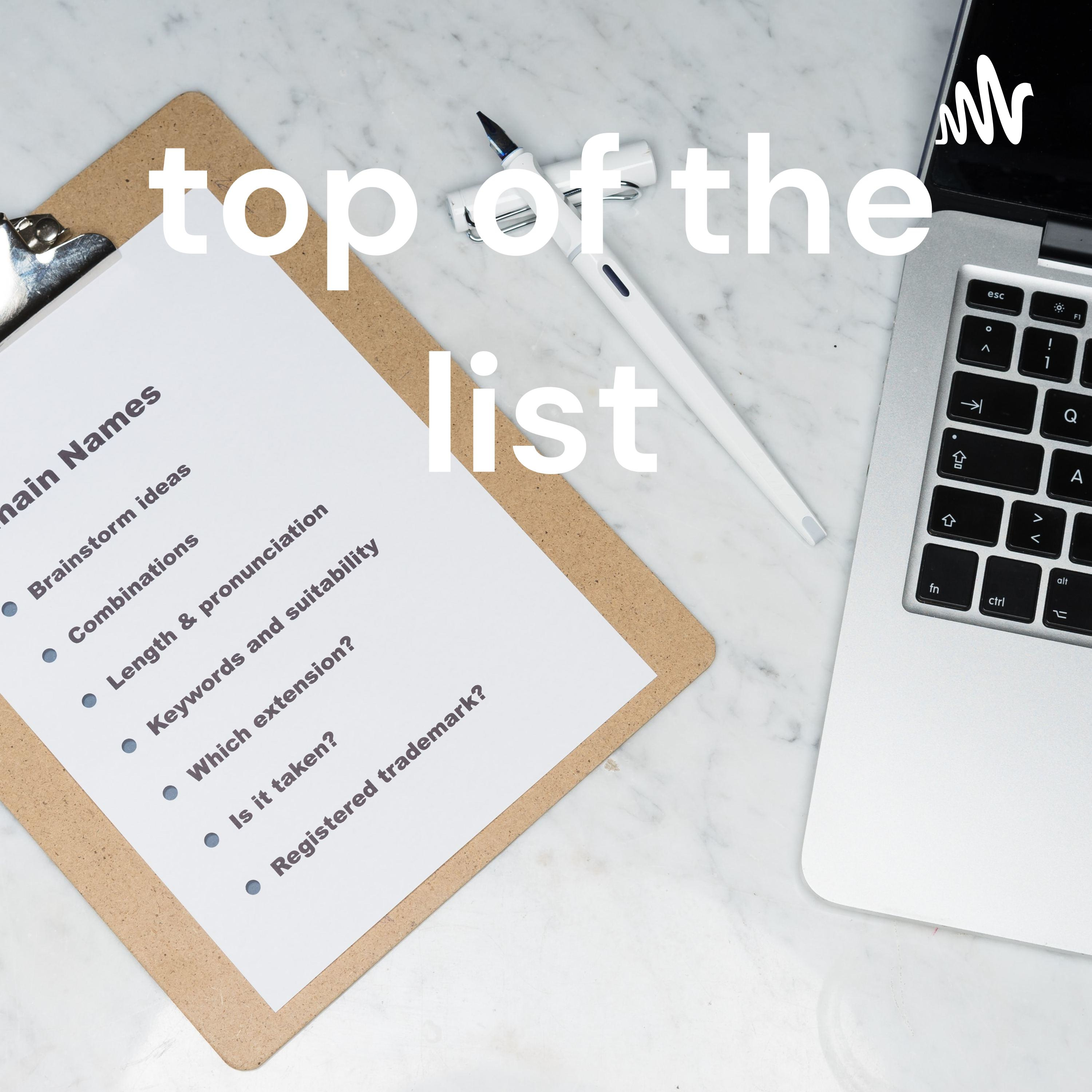 top of the list