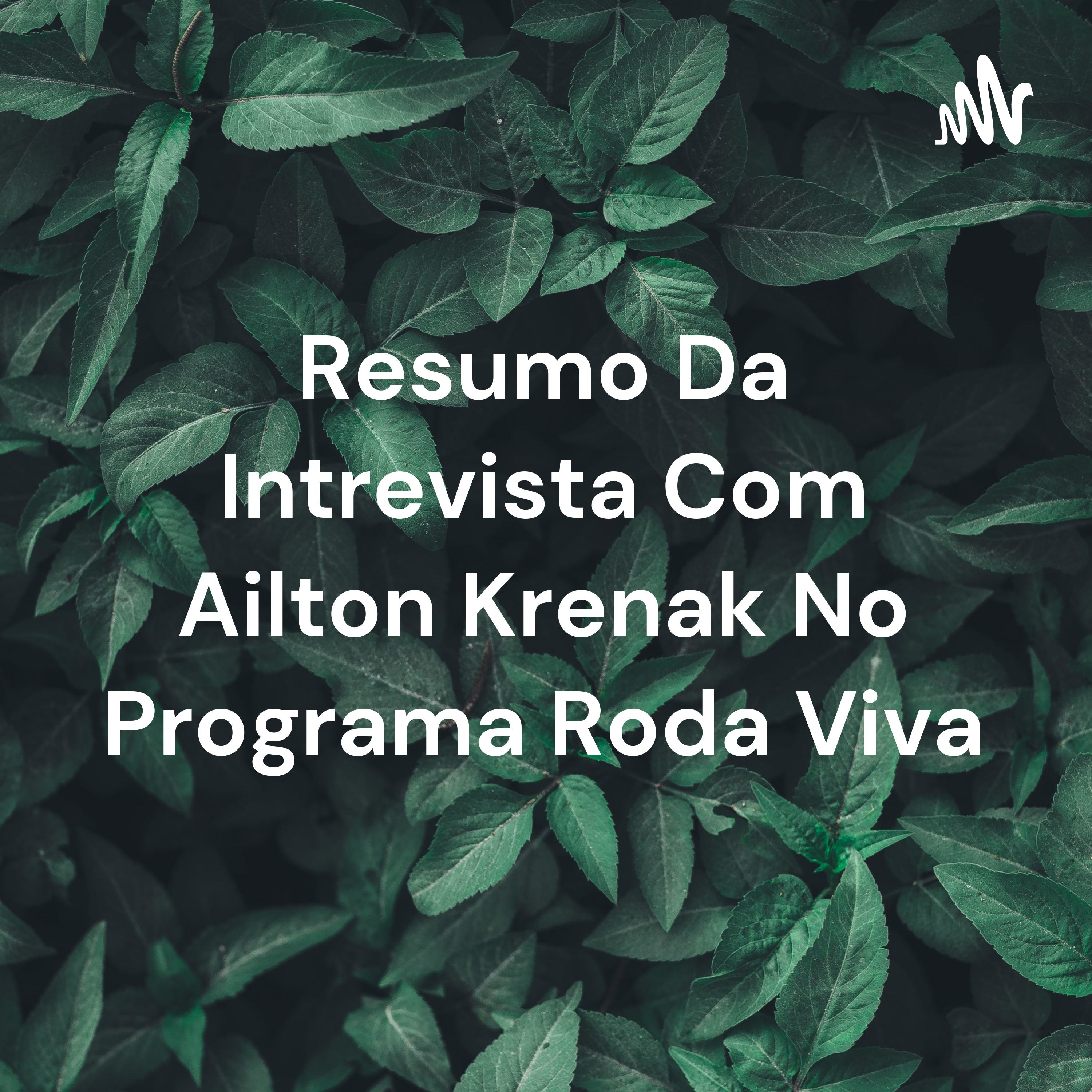 Resumo da Intrevista com Ailton Krenak no Programa Roda Viva