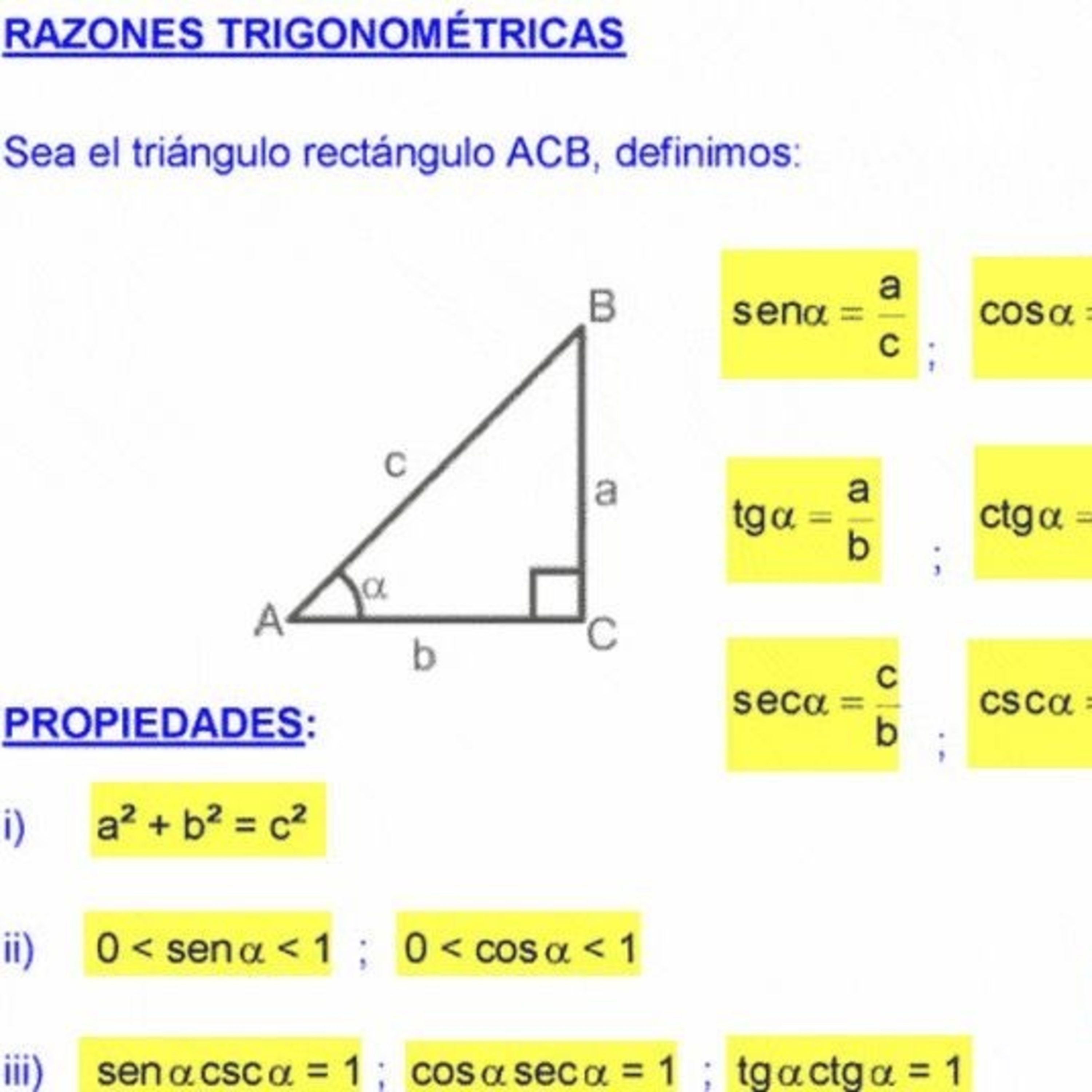Razones Trigonométricas 