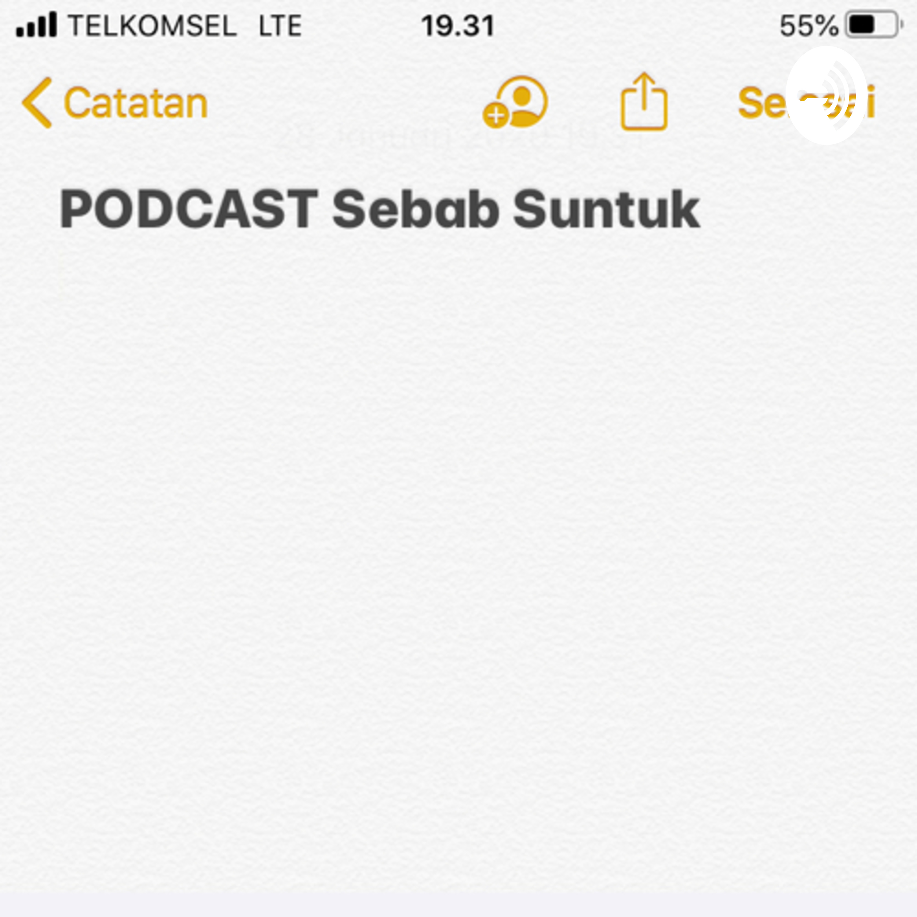 PODCAST SEBAB SUNTUK