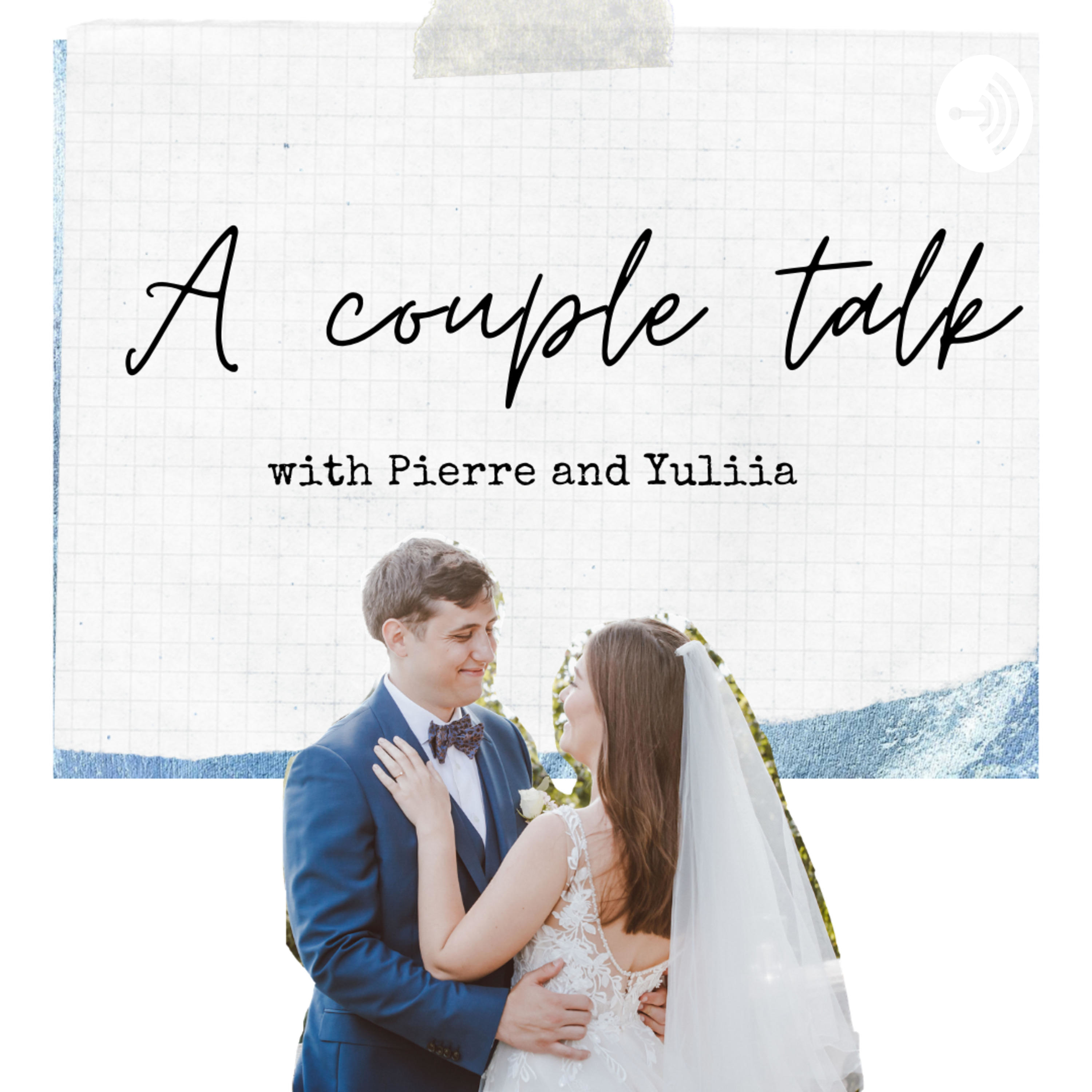 A couple talk