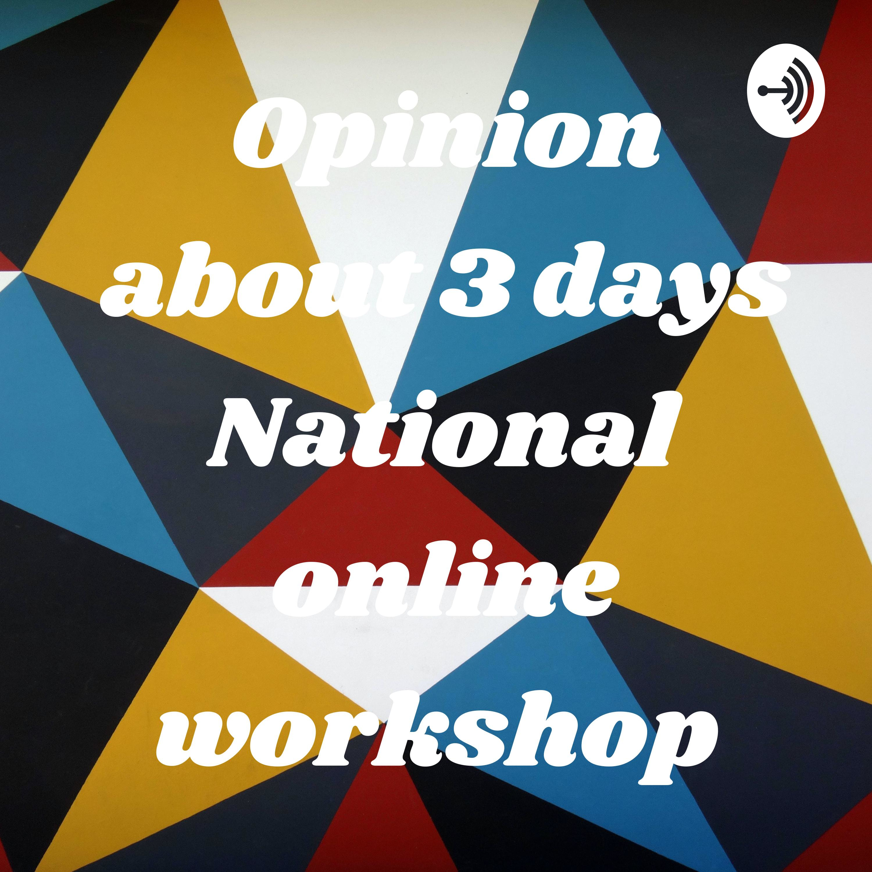Opinion about 3 days National online workshop 