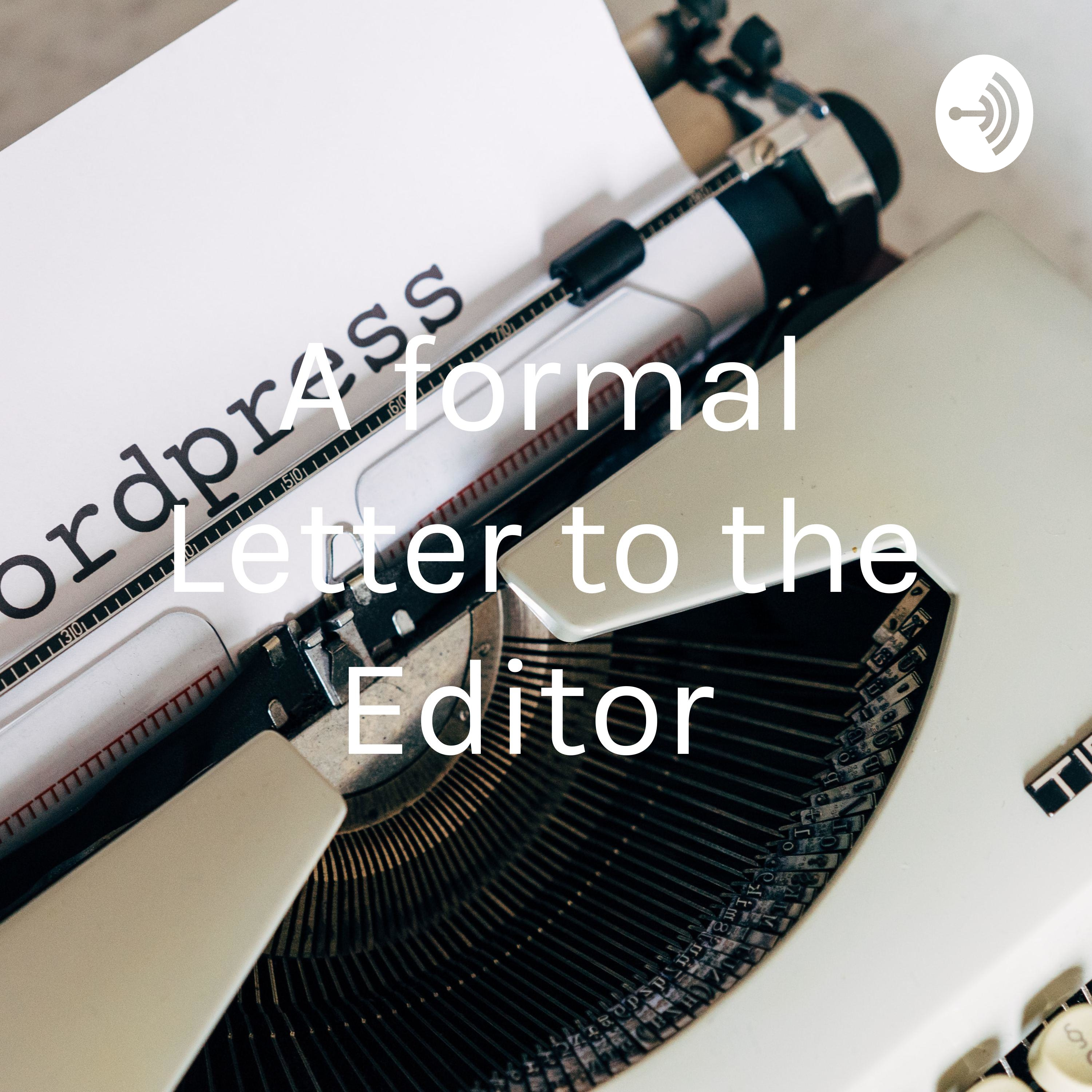 A formal Letter to the Editor 