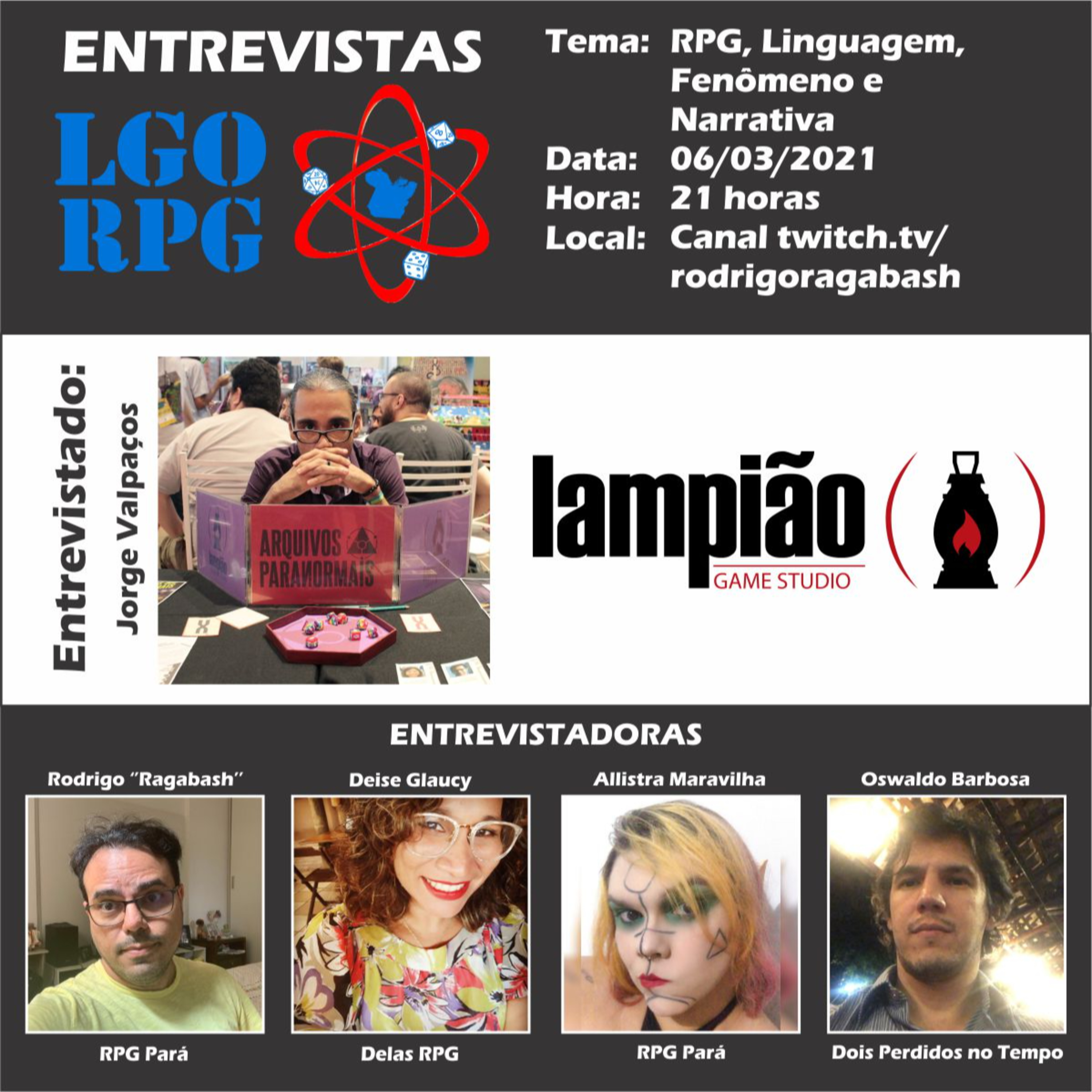 Entrevistas LGORPG: Jorge Valpaços | RPG, Linguagem, Fenômeno e Narrativa episode artwork
