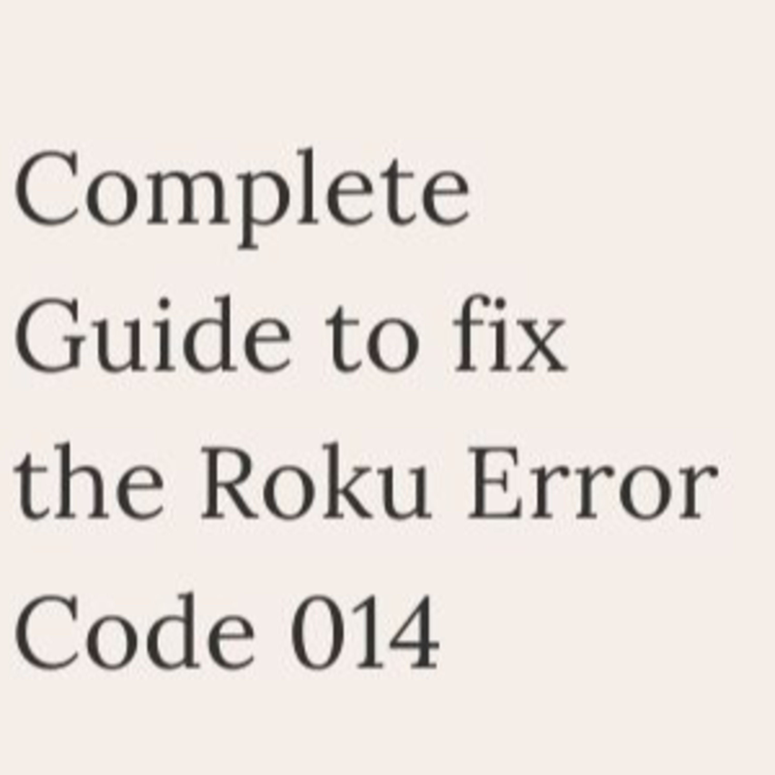 Roku Error Code