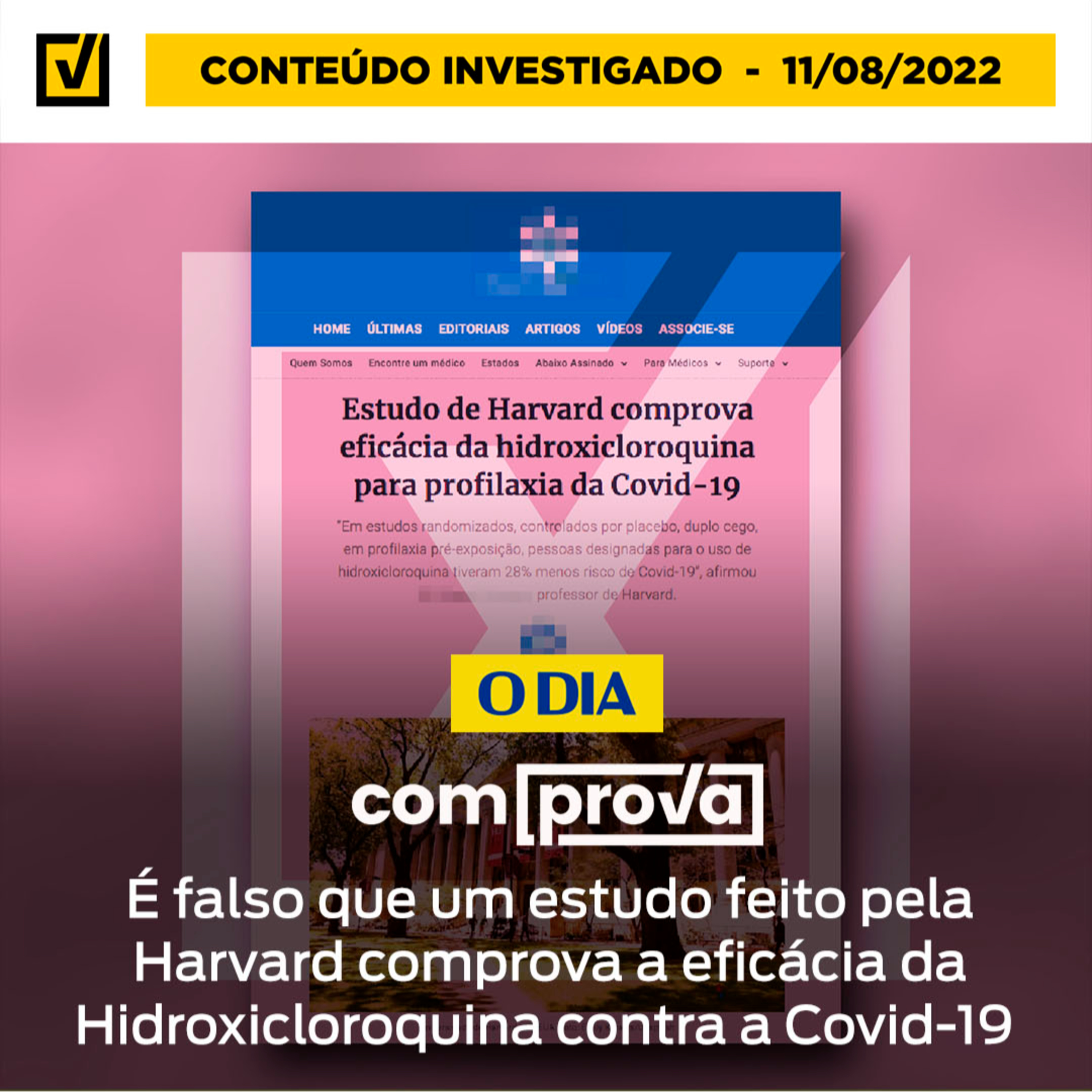 É falso que um estudo feito pela universidade de Harvard comprove a eficácia da Hidroxicloroquina contra a Covid-19  episode artwork