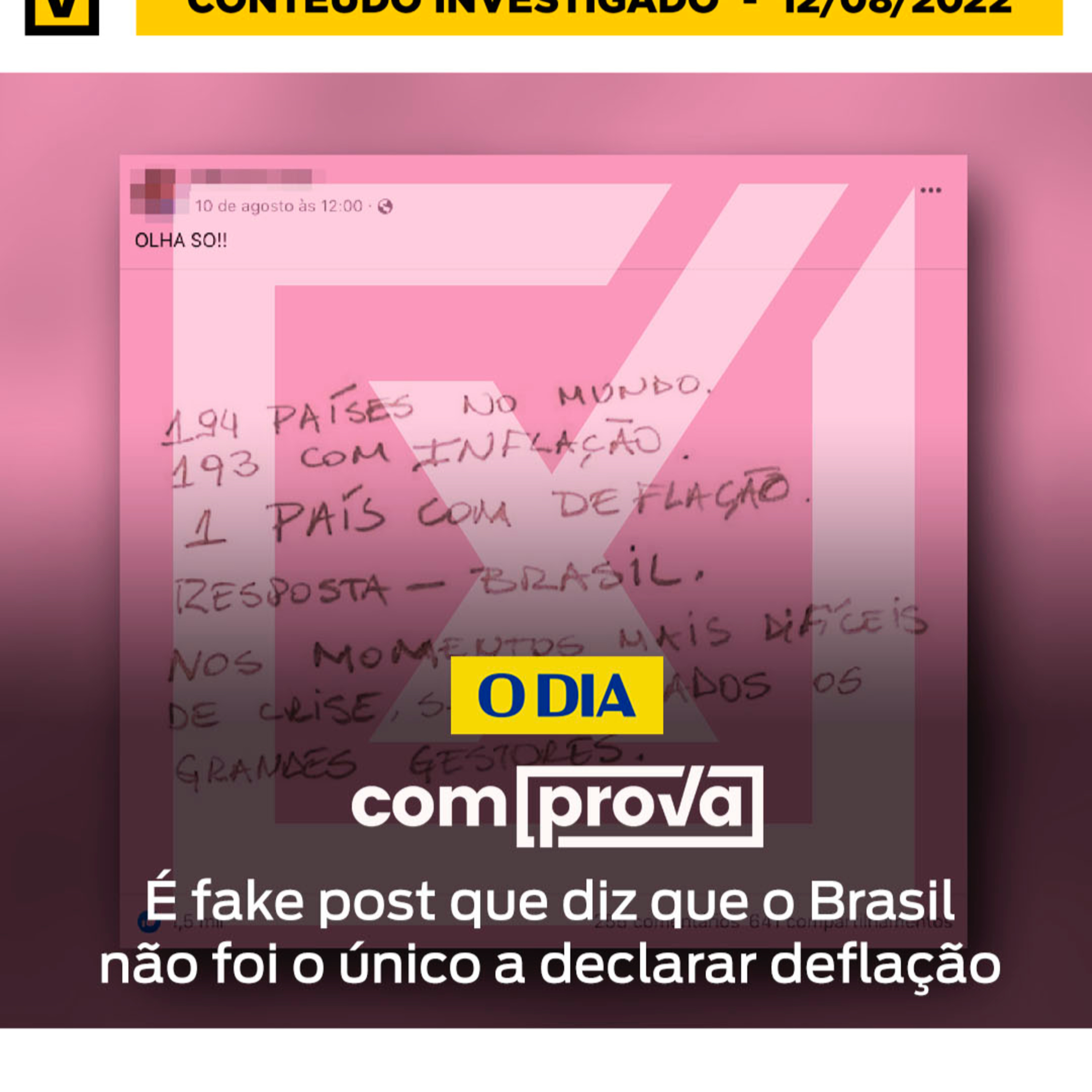 É fake post que diz que o Brasil não foi o único a declarar deflação episode artwork