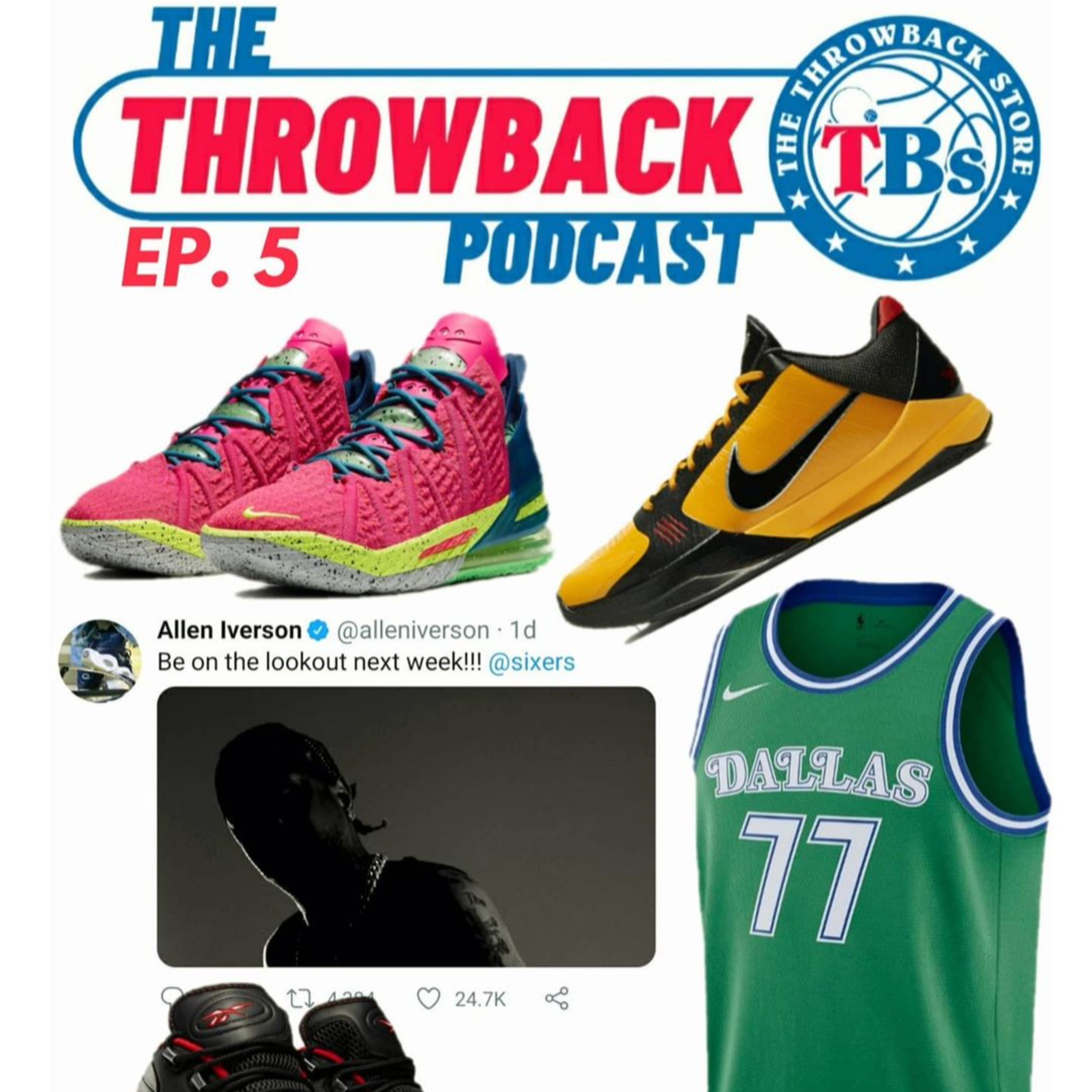 Nike Kobe Bruce Lee 5s, LeBron 18s, Allen Iverson Reebok Questions, Philadelphia 76ers, Ben Simmons