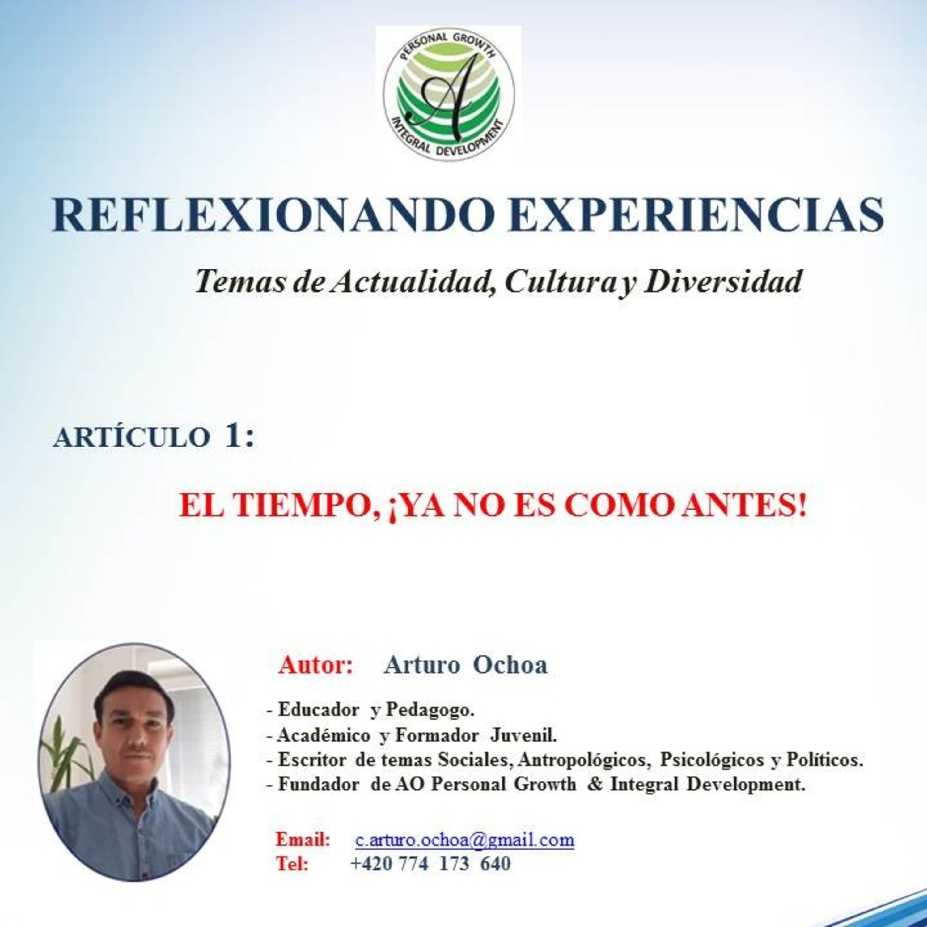 PRESENTACIÓN REFLEXIONANDO EXPERIENCIAS