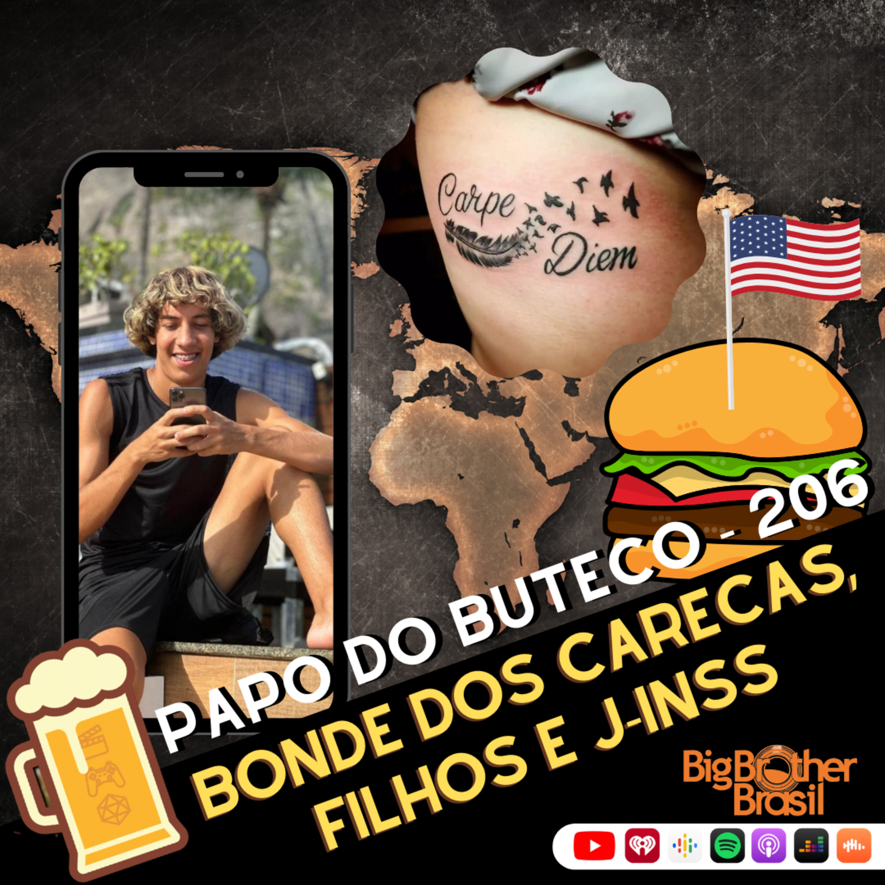 Papo do Buteco EP 206 - Bonde dos Carecas, Filhos e J-INSS episode artwork