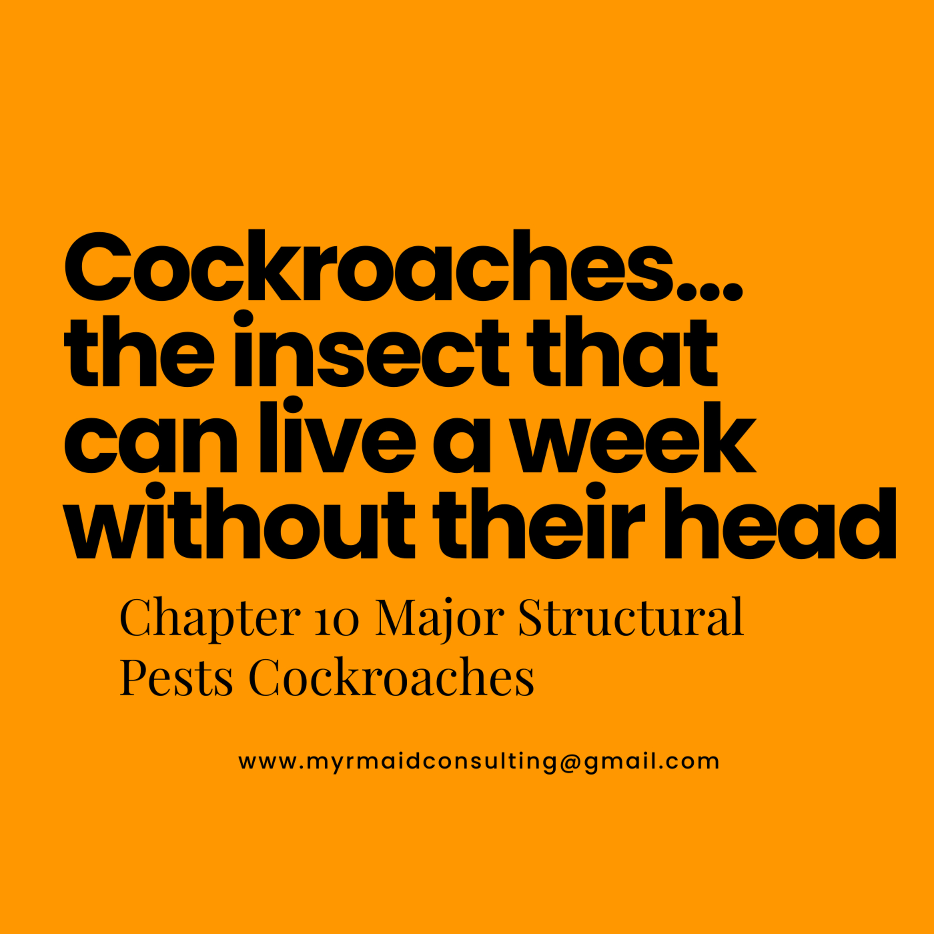 Cockroaches...the insect that can live a week without their head.