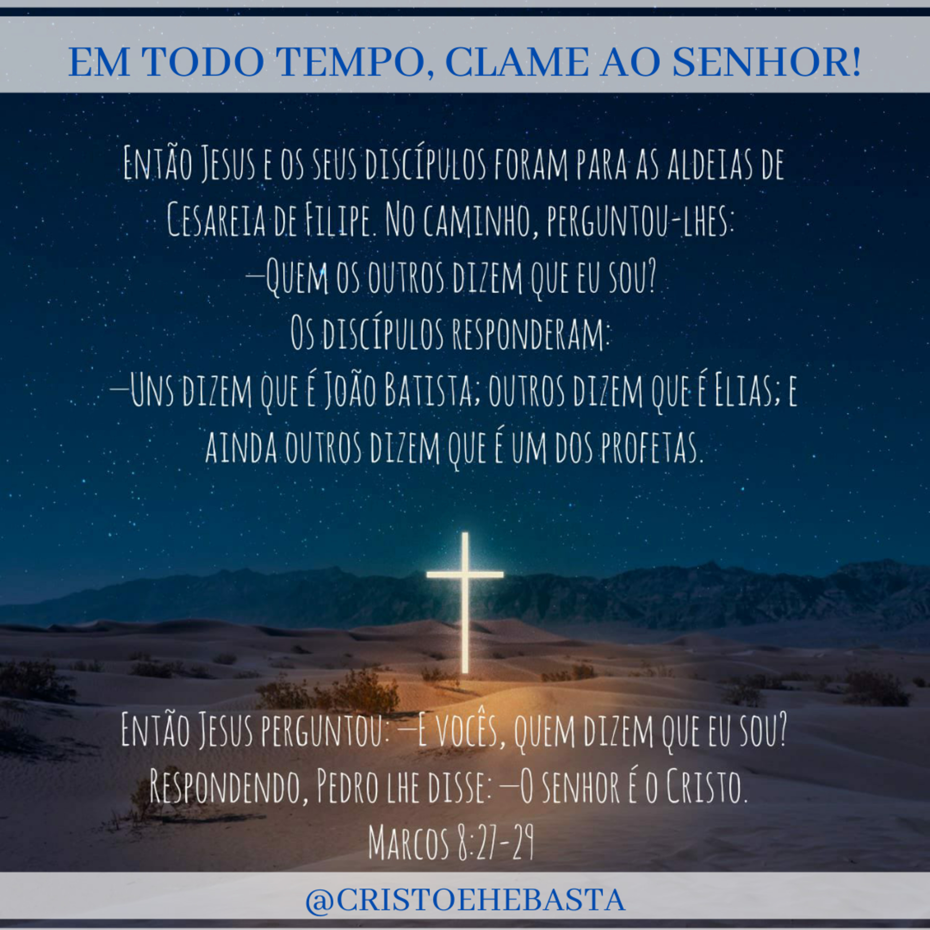 CRISTO É, E BASTA!