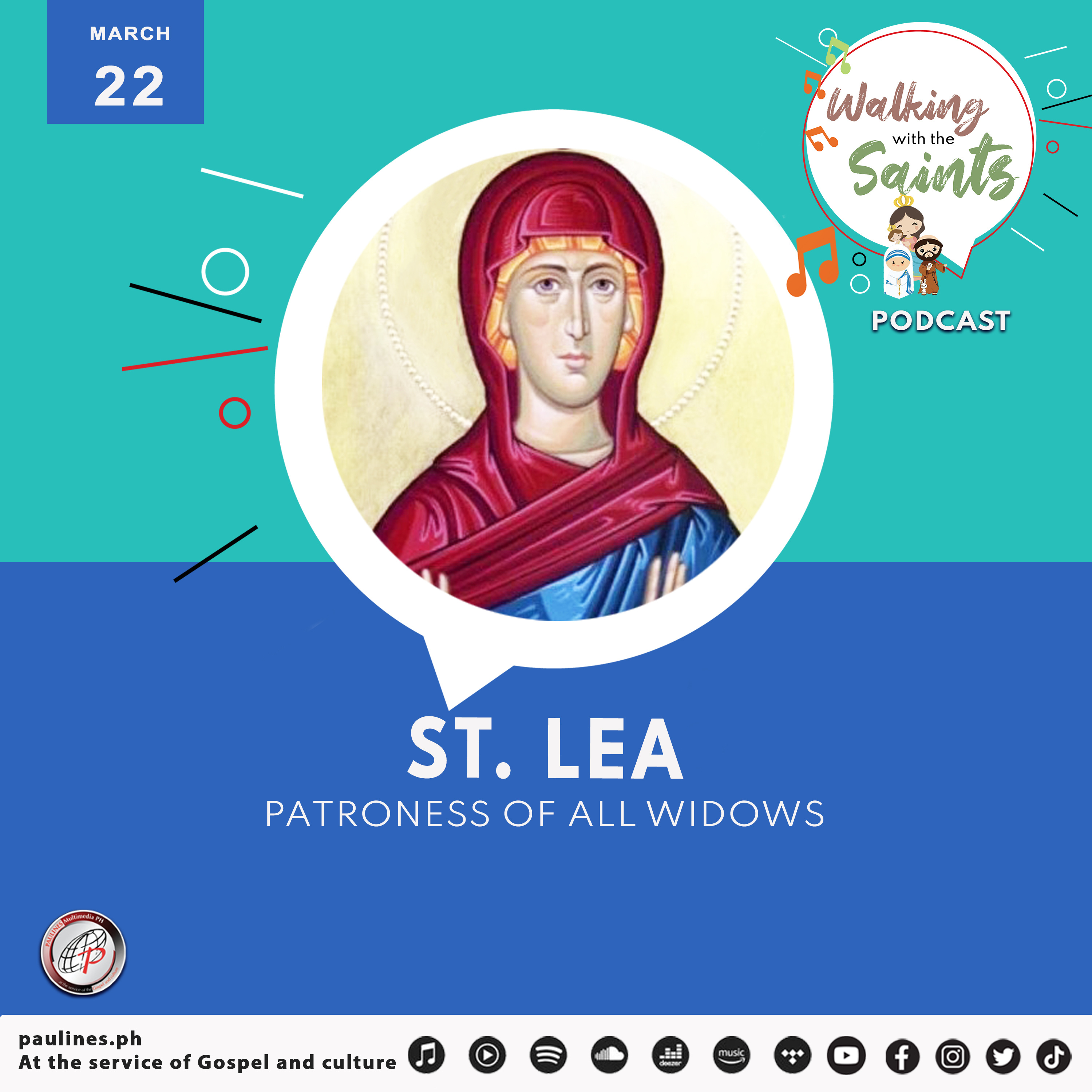 Walking with the Saints Podcast | Feast of St. Lea, Patroness of all Widows l March 22 episode artwork