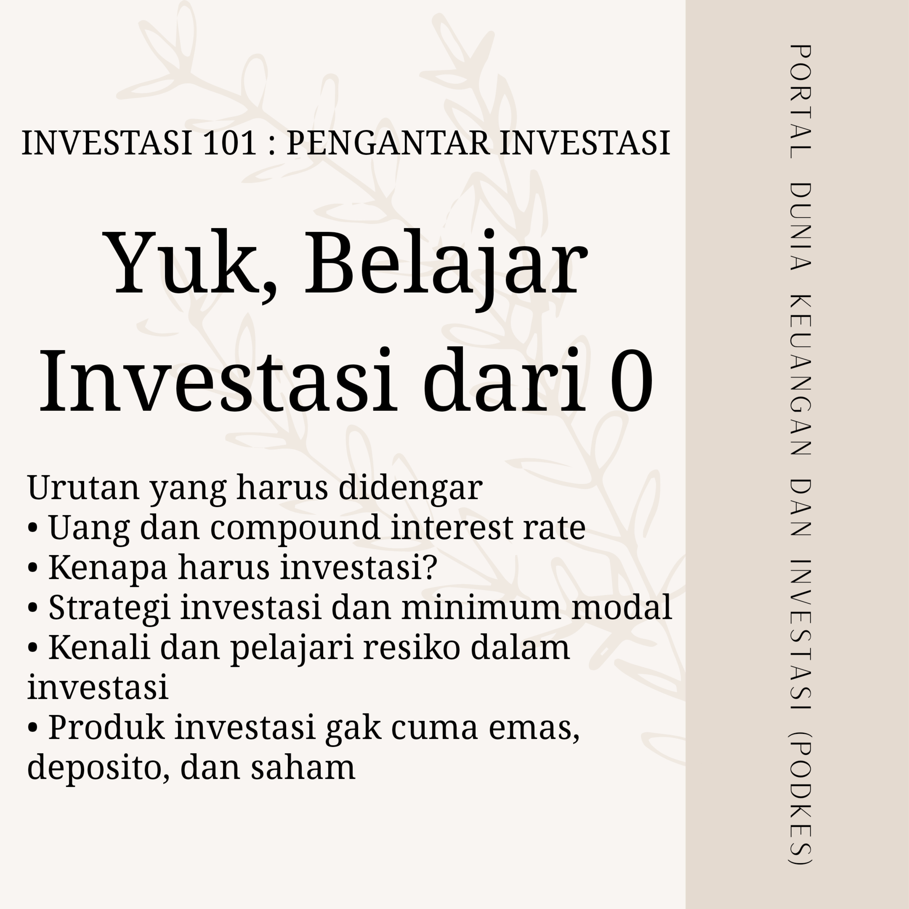INVESTASI 101 : Strategi Investasi dan Minimum Modal episode artwork