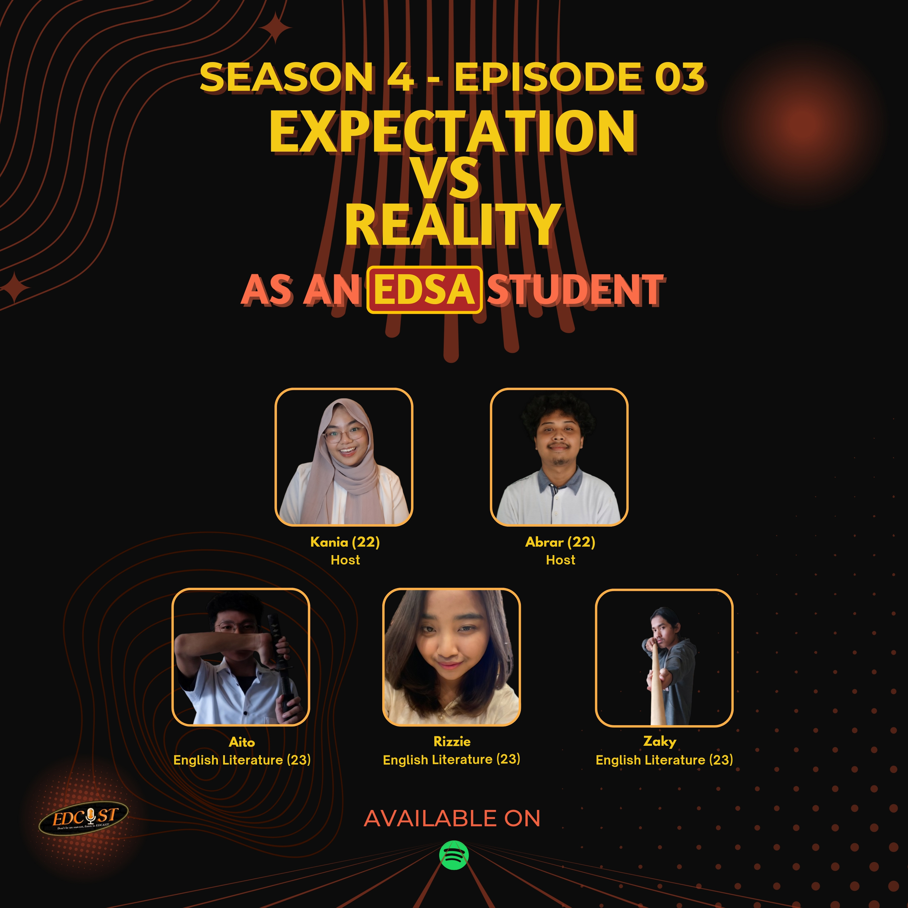 EDCAST 4 : #3 Expectation VS Reality as EDSA Student

 episode artwork
