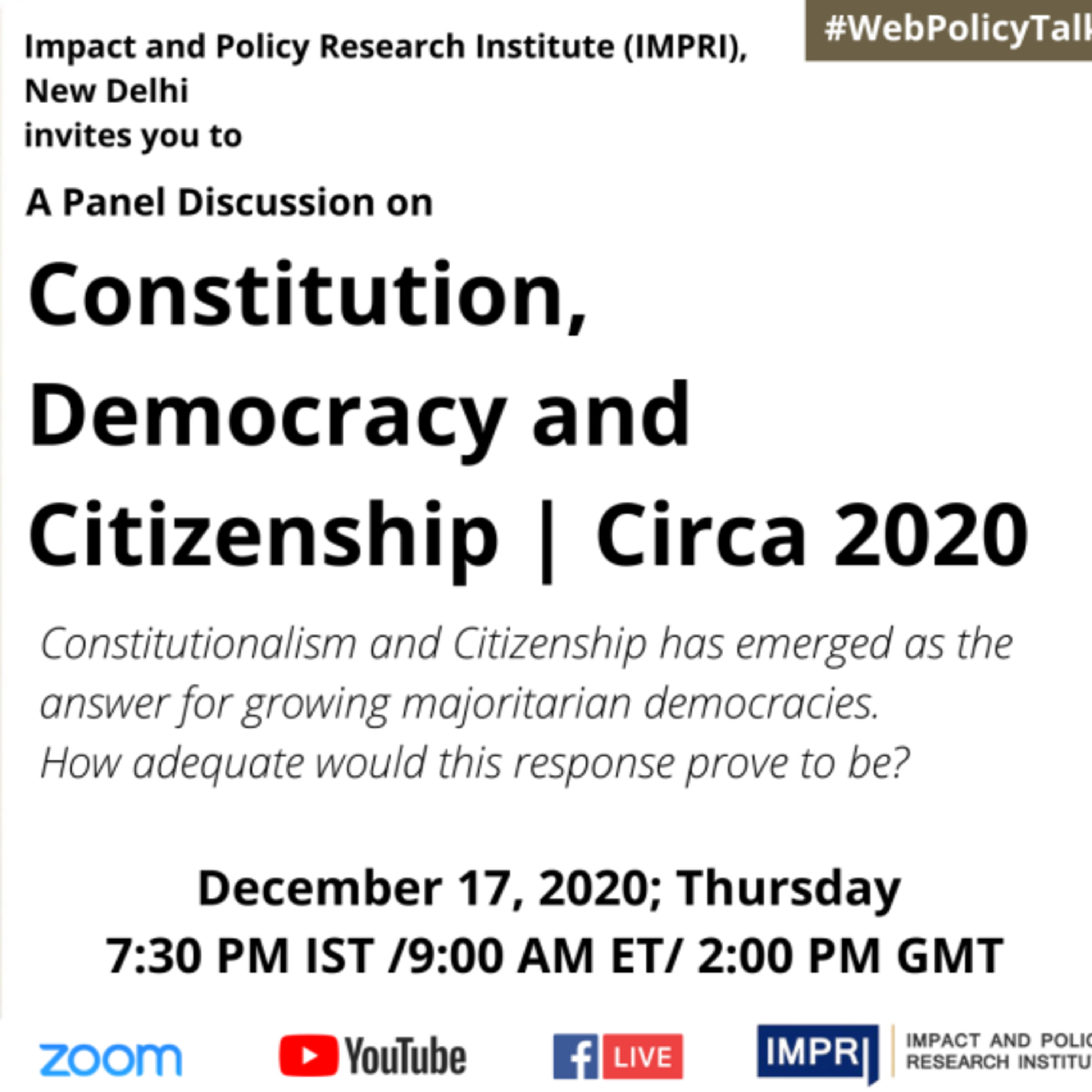 #WebPolicyTalk: Live at IMPRI