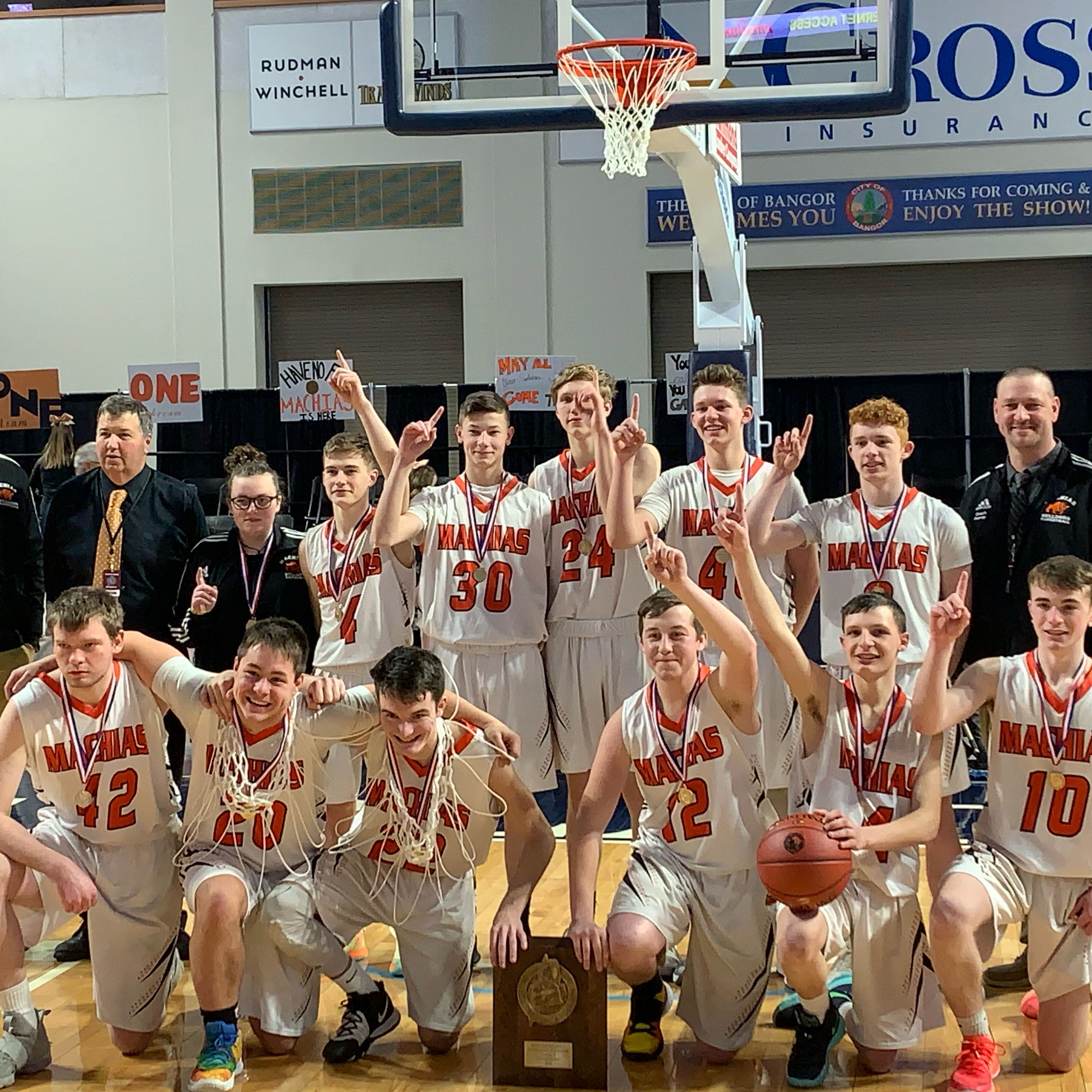 Machias regional final postgame interviews- Feeney, Foss, Rhodes, Getchell