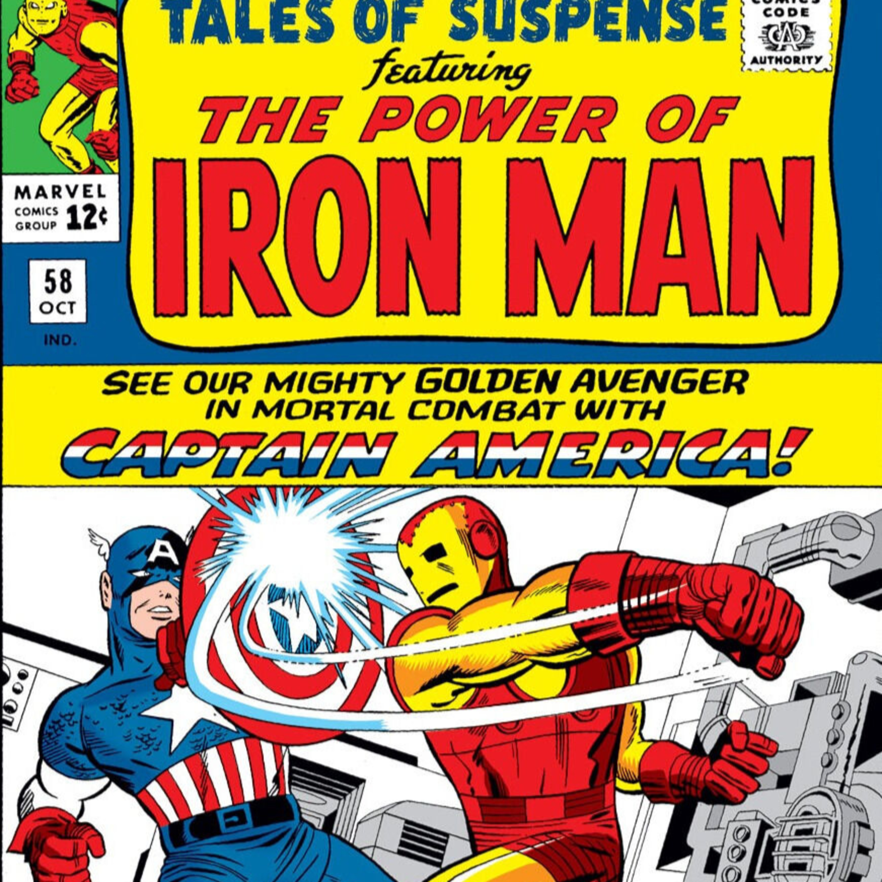#36: Cap vs Iron Man! Tales of Suspense #58 (1st Cap in series) 1964 Stan Lee / Don Heck / Jack Kirby
