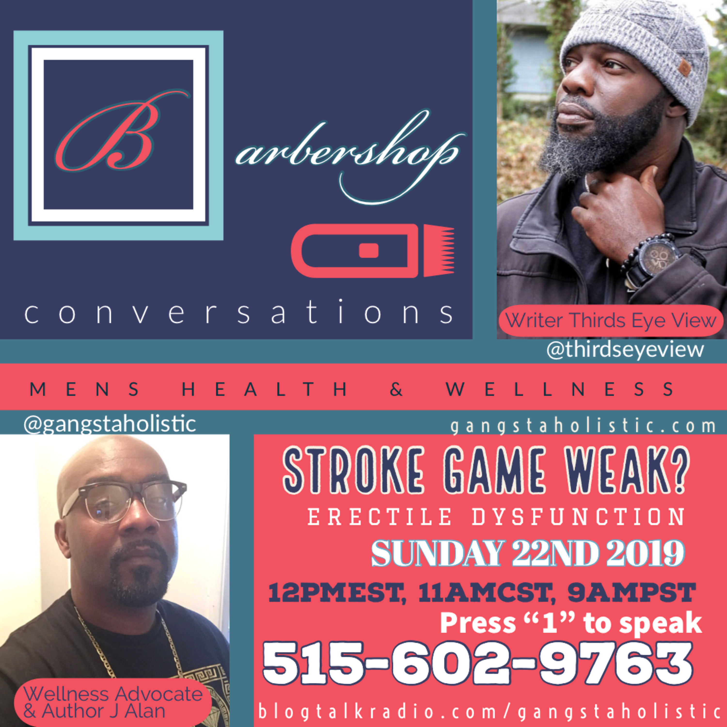 BARBERSHOP CONVERSATIONS EP3- STROKE GAME WEAK? ERECTILE DYSFUNCTION