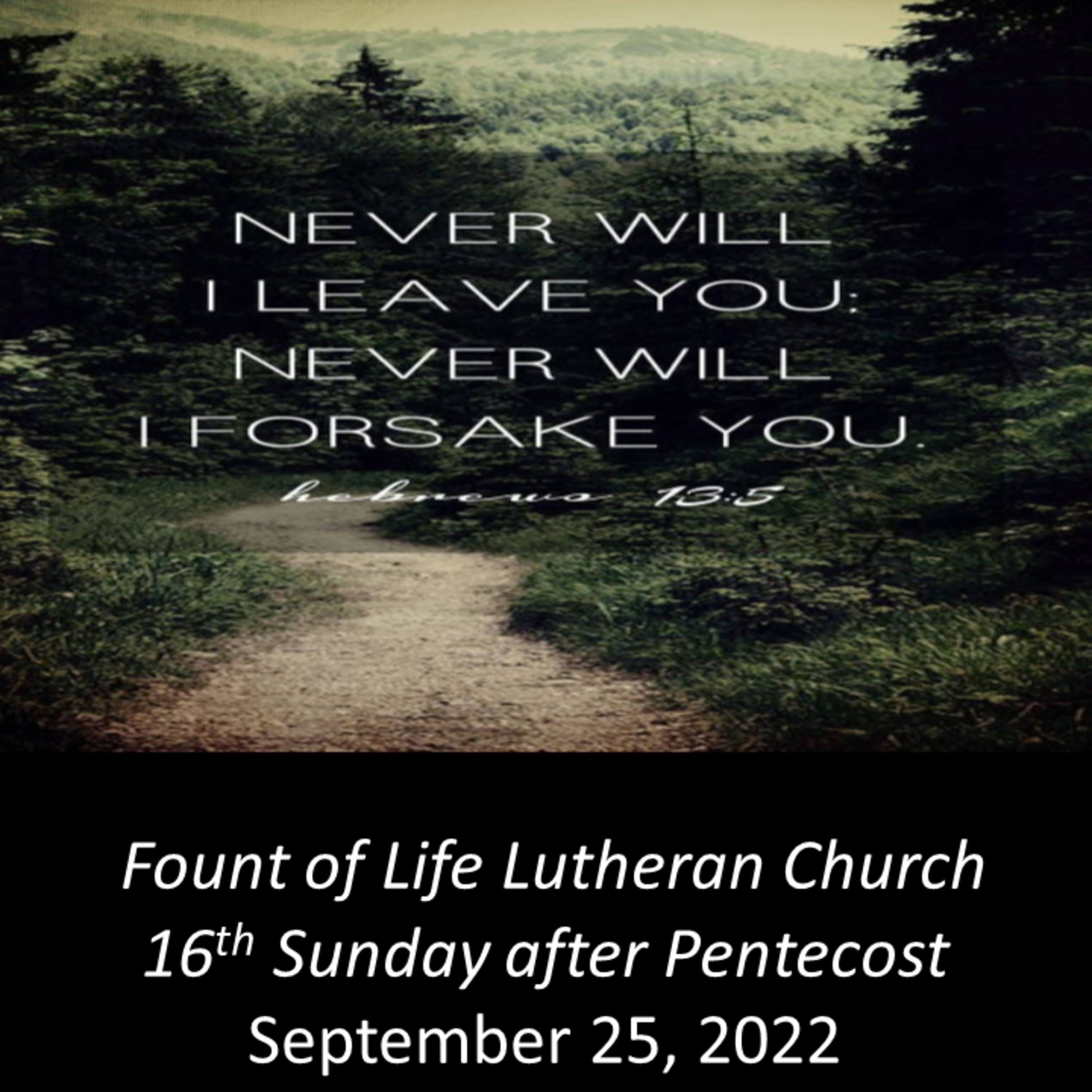 “The Lord Never Fails Us” – September 25, 2022 episode artwork
