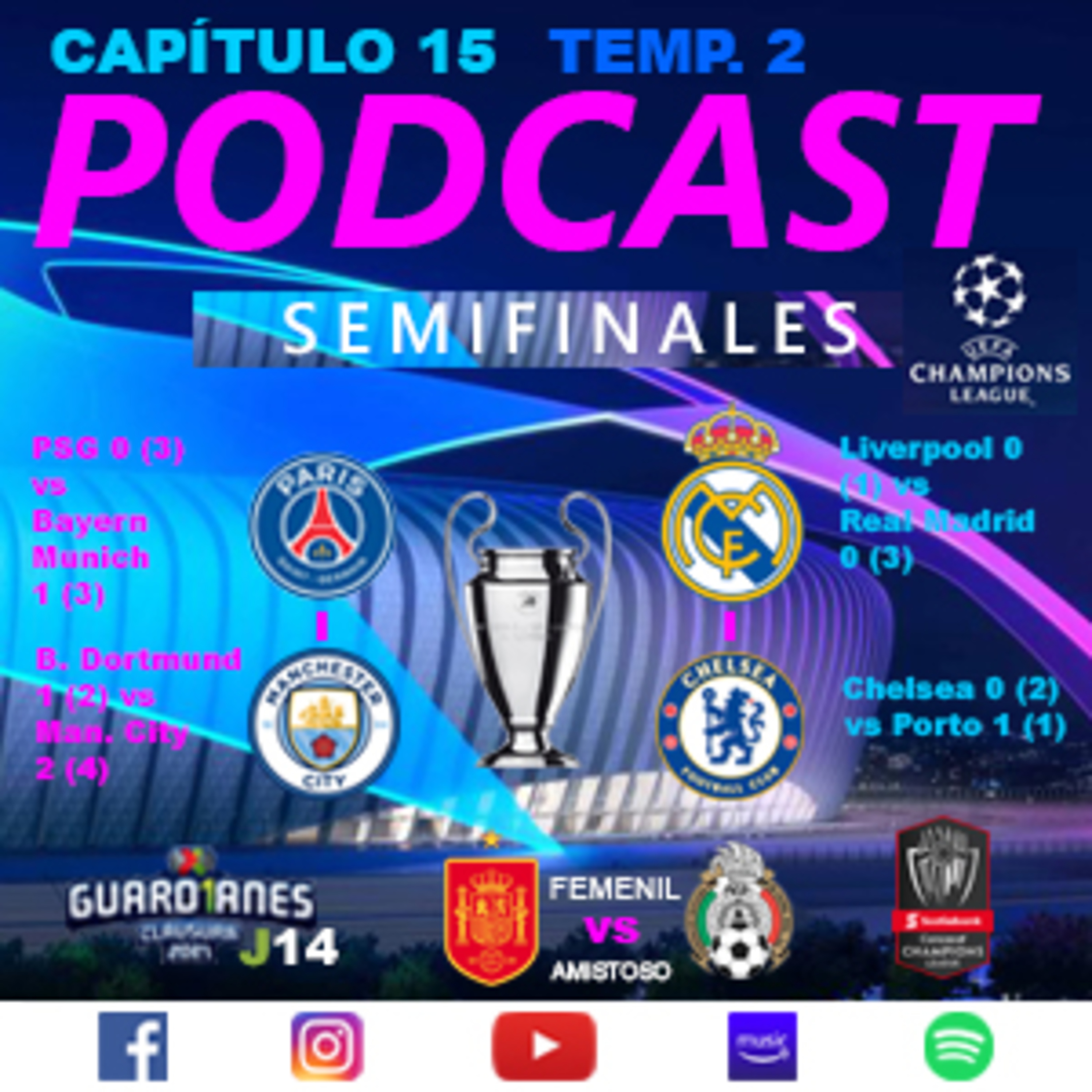 Cuartos de Final de Vuelta Champions League - España vs México Femenil - Super Clásico Español - LigaMx J14 episode artwork