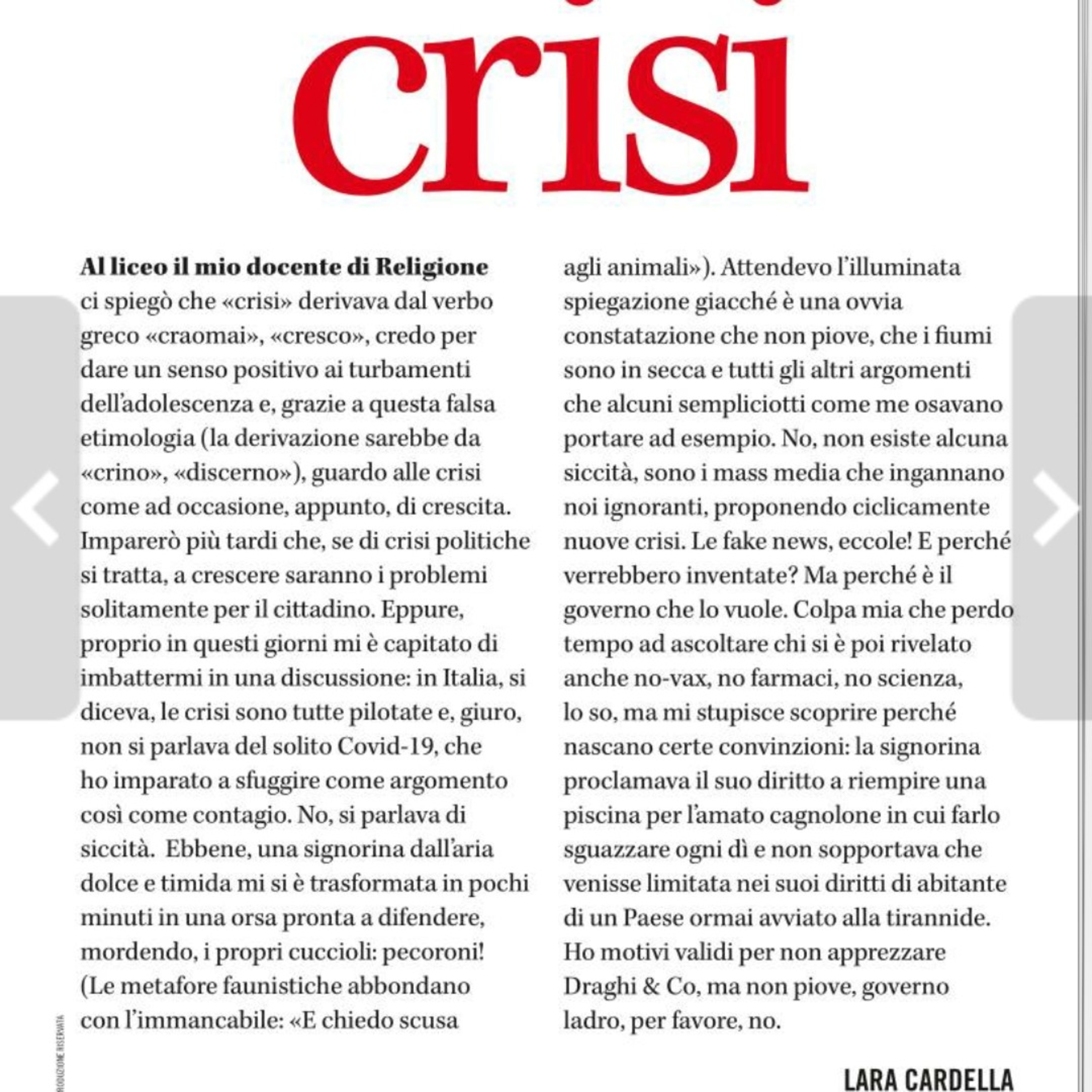 Parola del giorno: crisi episode artwork