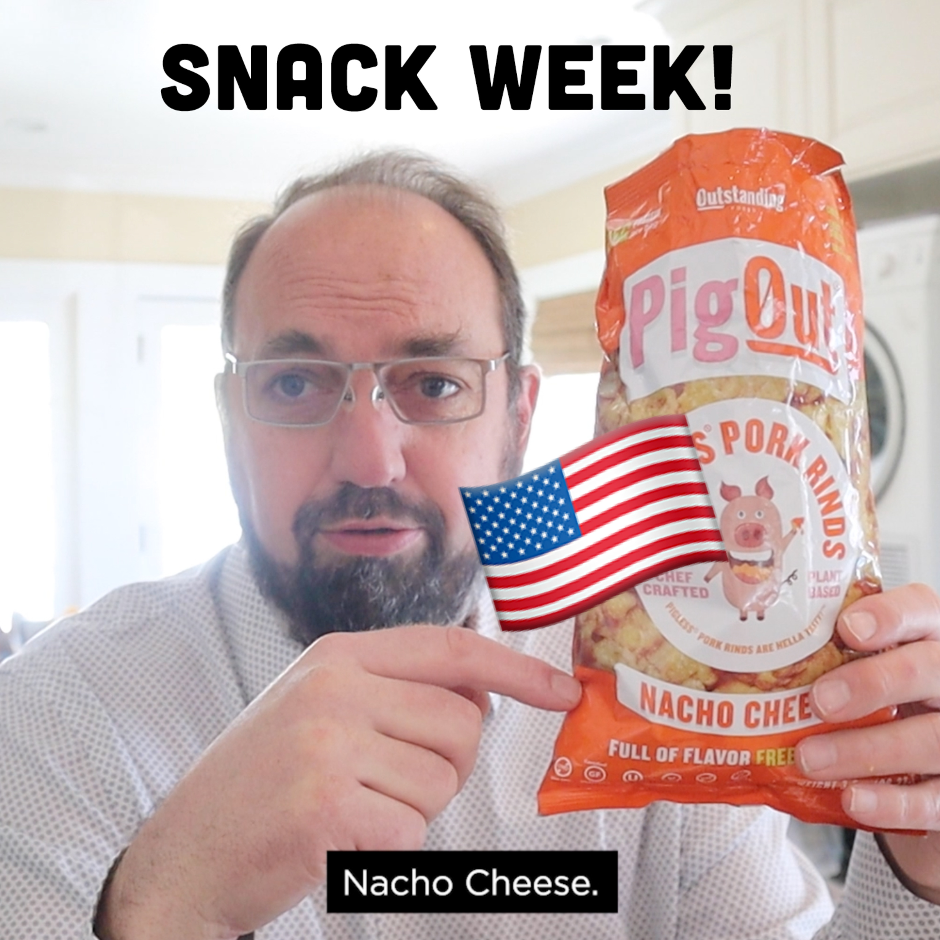 🇺🇸 Outstanding Foods Nacho Cheese Pigless Pork Rinds on In The Chips With Barry