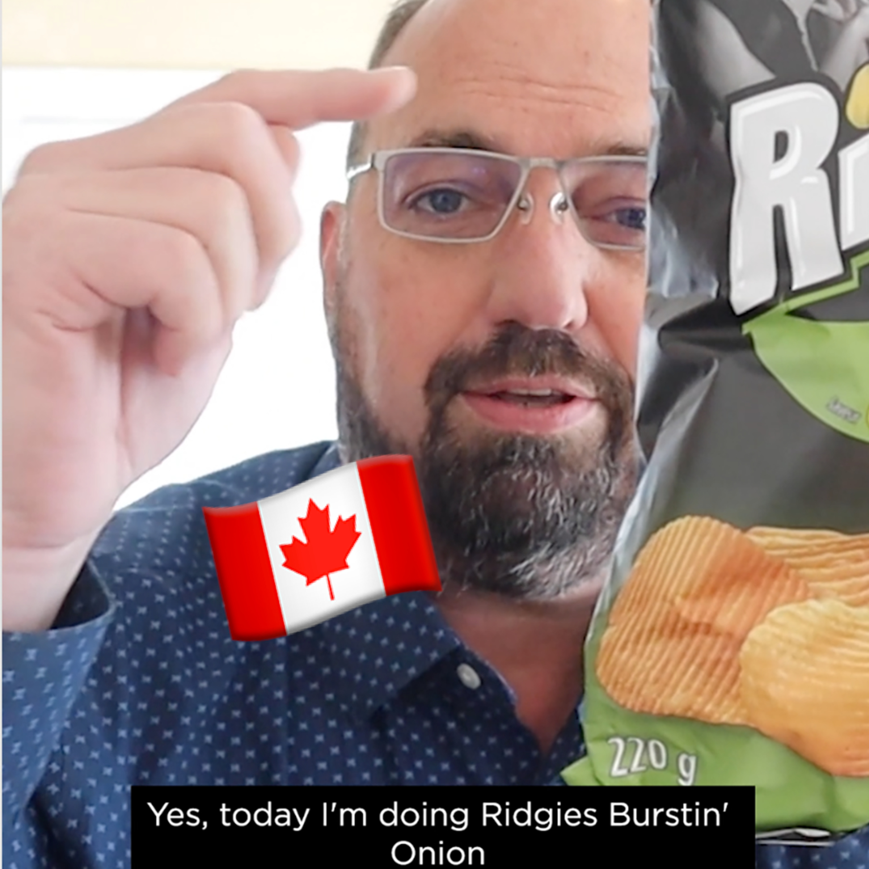 🇨🇦 Ridgies Burstin’ Onion potato chips on In The Chips with Barry episode artwork