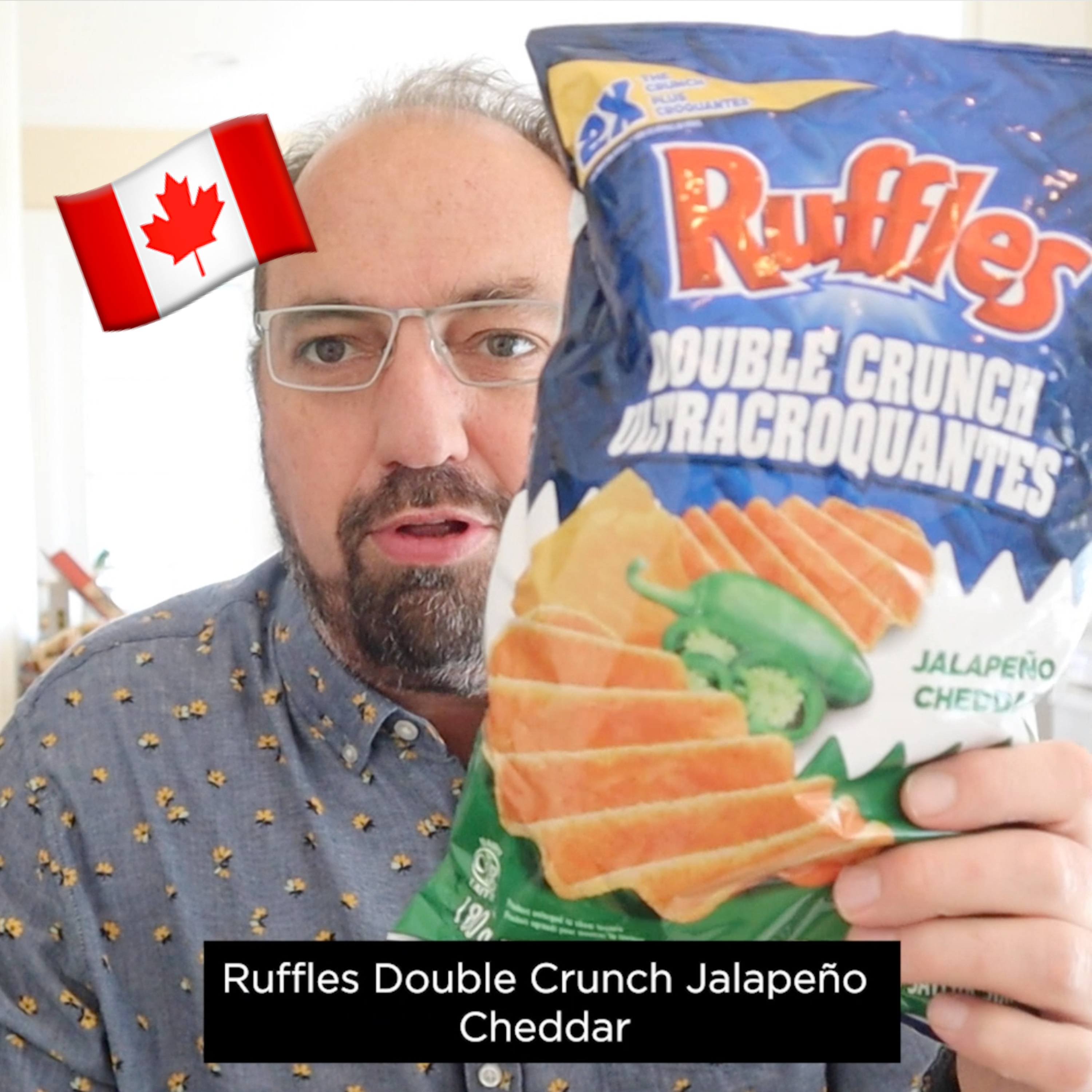 🇨🇦 Ruffles Canada Double Crunch Jalapeño Cheddar potato chips on In The Chips with Barry