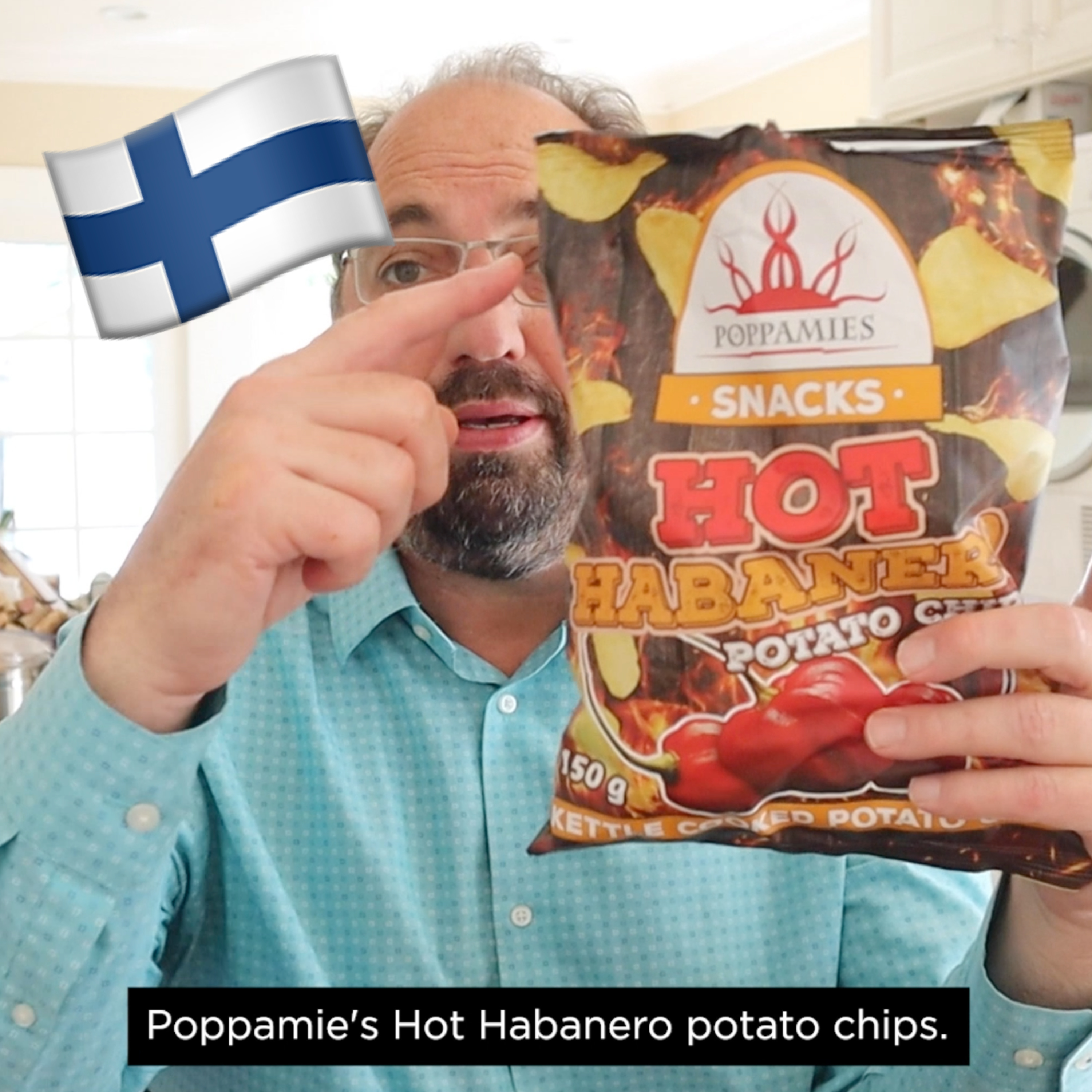 🇫🇮 Poppamies Hot Habanero potato chips on In The Chips with Barry episode artwork