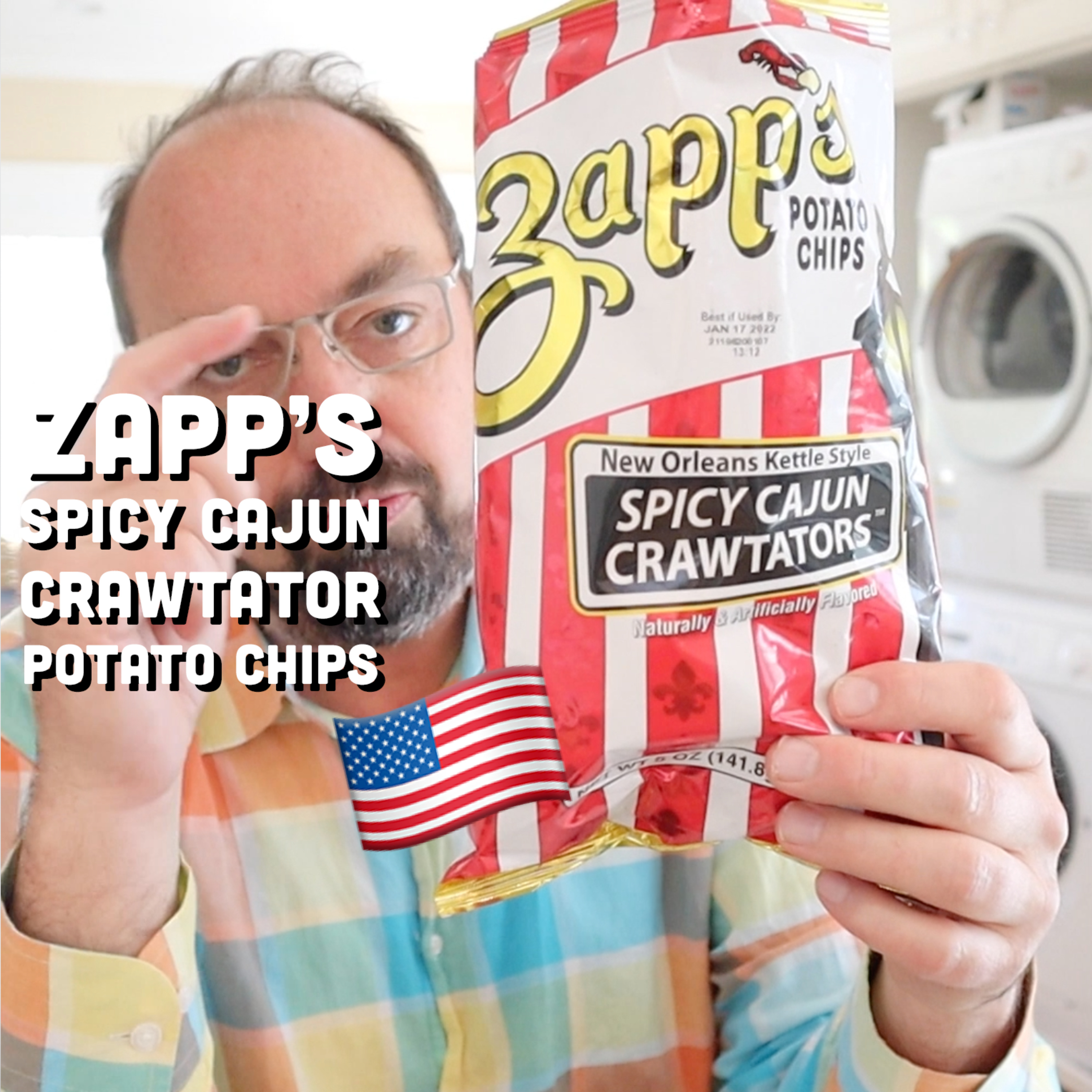 🇺🇸 Zapp’s Spicy Cajun Crawtator potato chips on In The Chips with Barry episode artwork