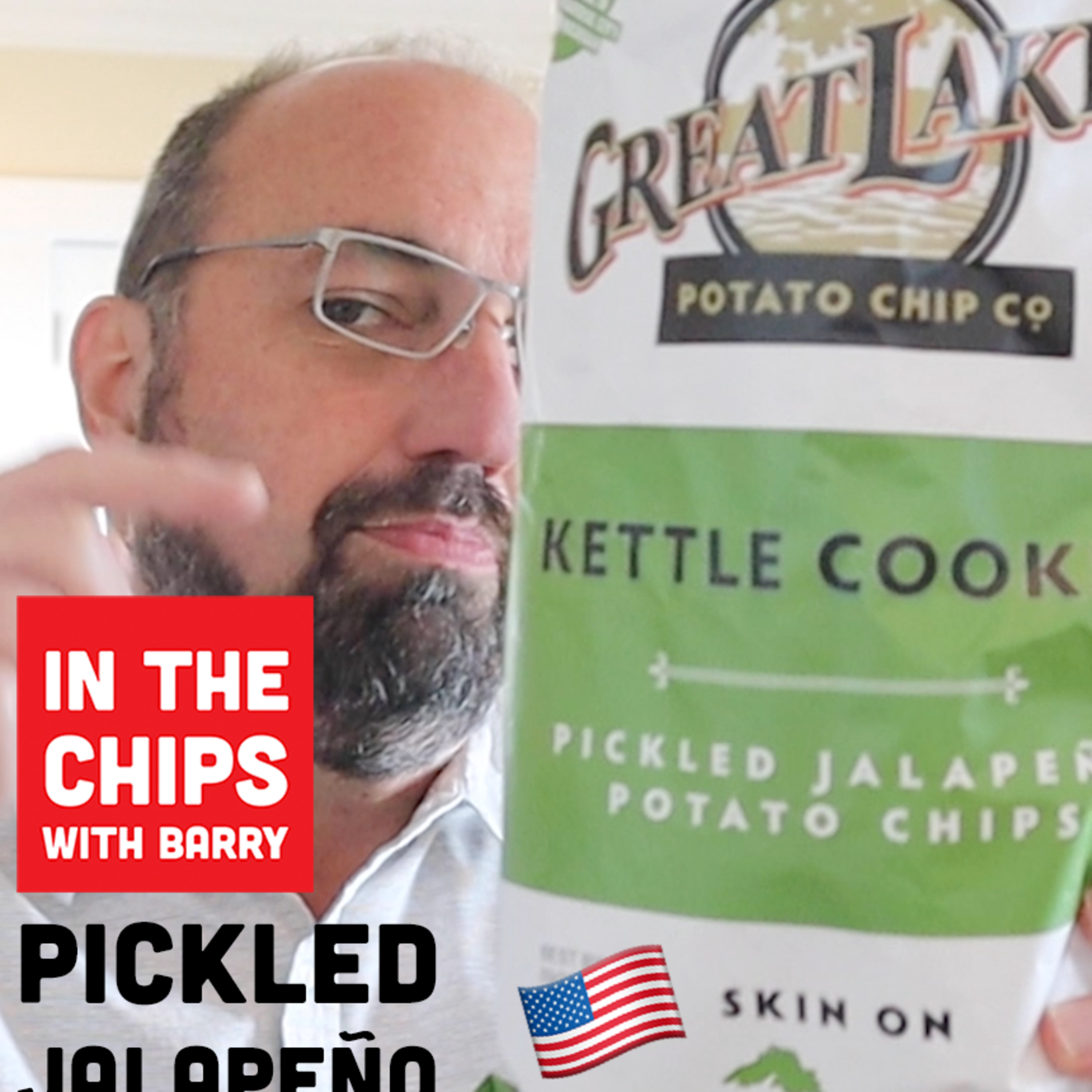 🇺🇸 Great Lakes Pickles Jalapeño potato chips on In The Chips with Barry