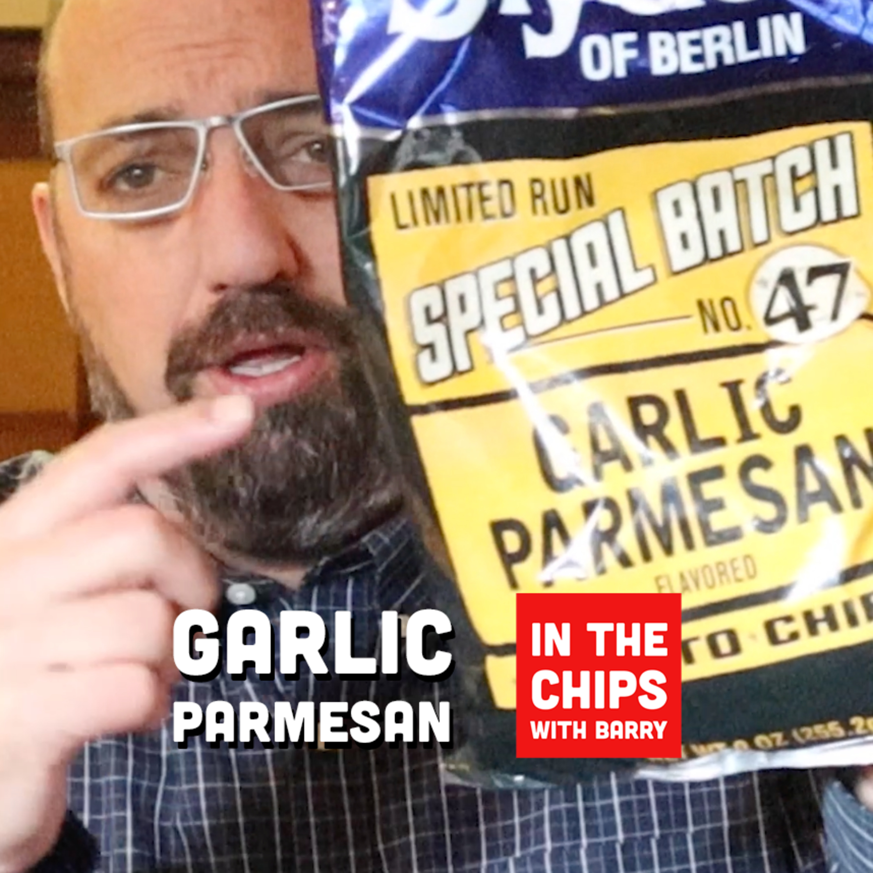 🇺🇸 Snyder of Hanover Garlic Parmesan potato chips on In The Chips with Barry episode artwork