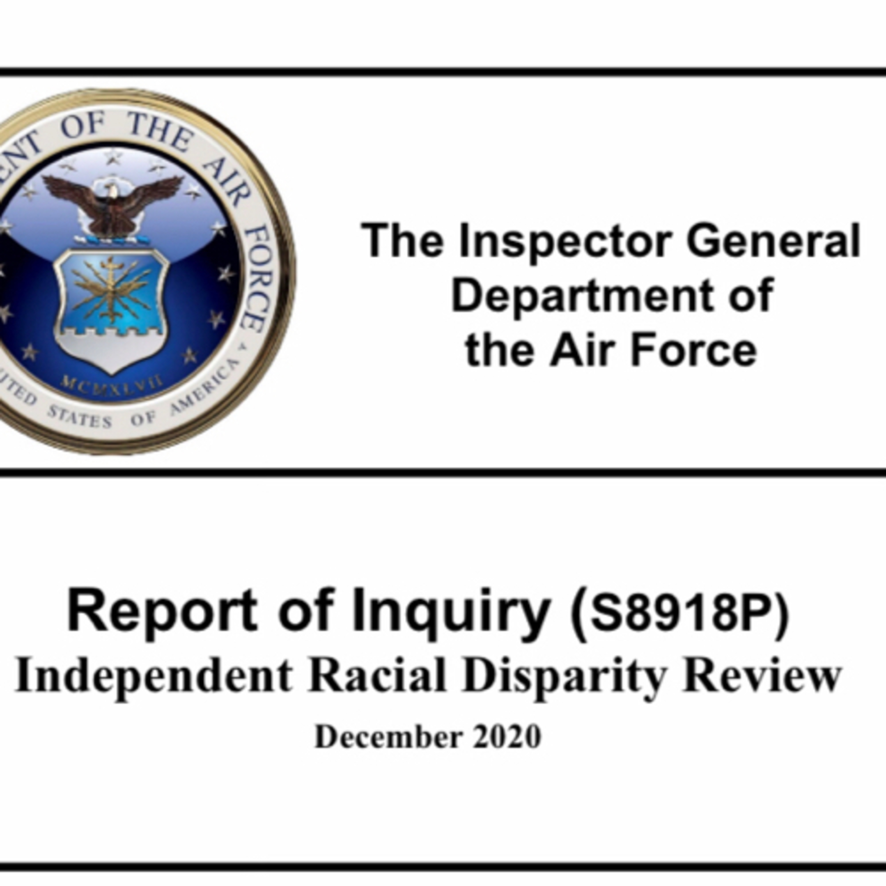 Ep. 9: Air Force Racial Disparity Report: 2020 episode artwork