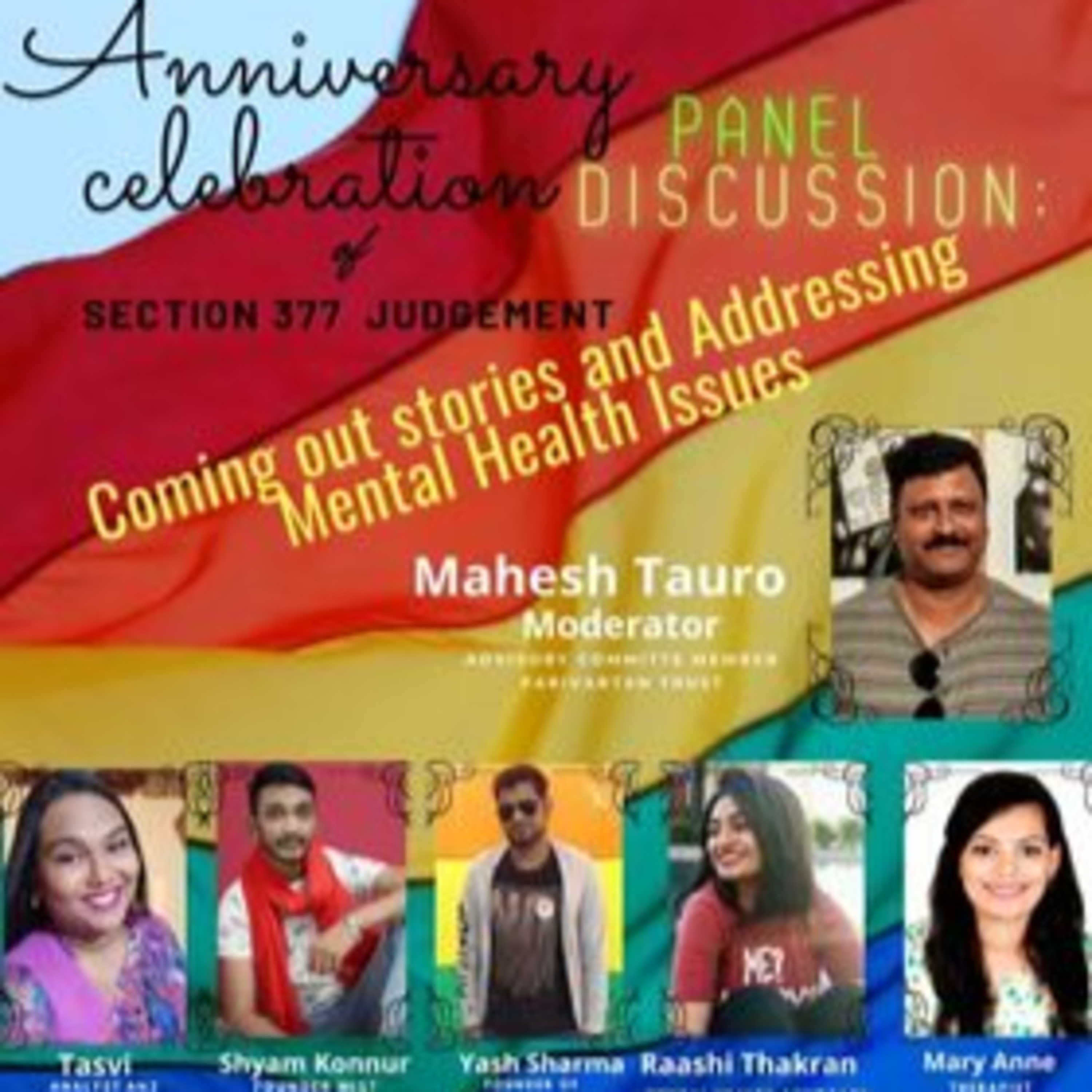 Active Event-Anniversary celebration of section 377 judgement -coming out stories& addressing mental health issues .RJ Asha 