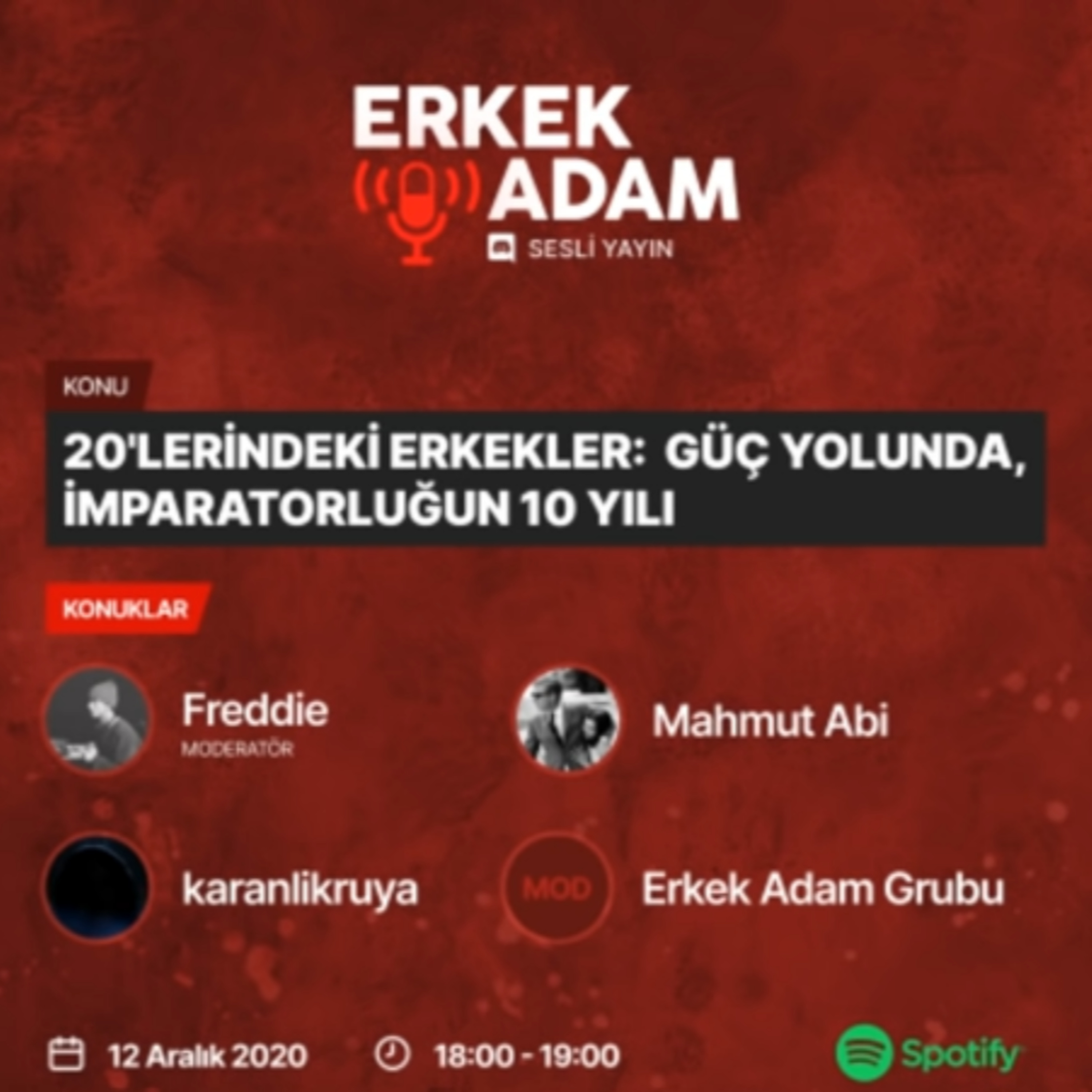 Erkek Adam Discord Yayını - 20'lerinden 30'larına Erkekler (12 Aralık 2020) episode artwork