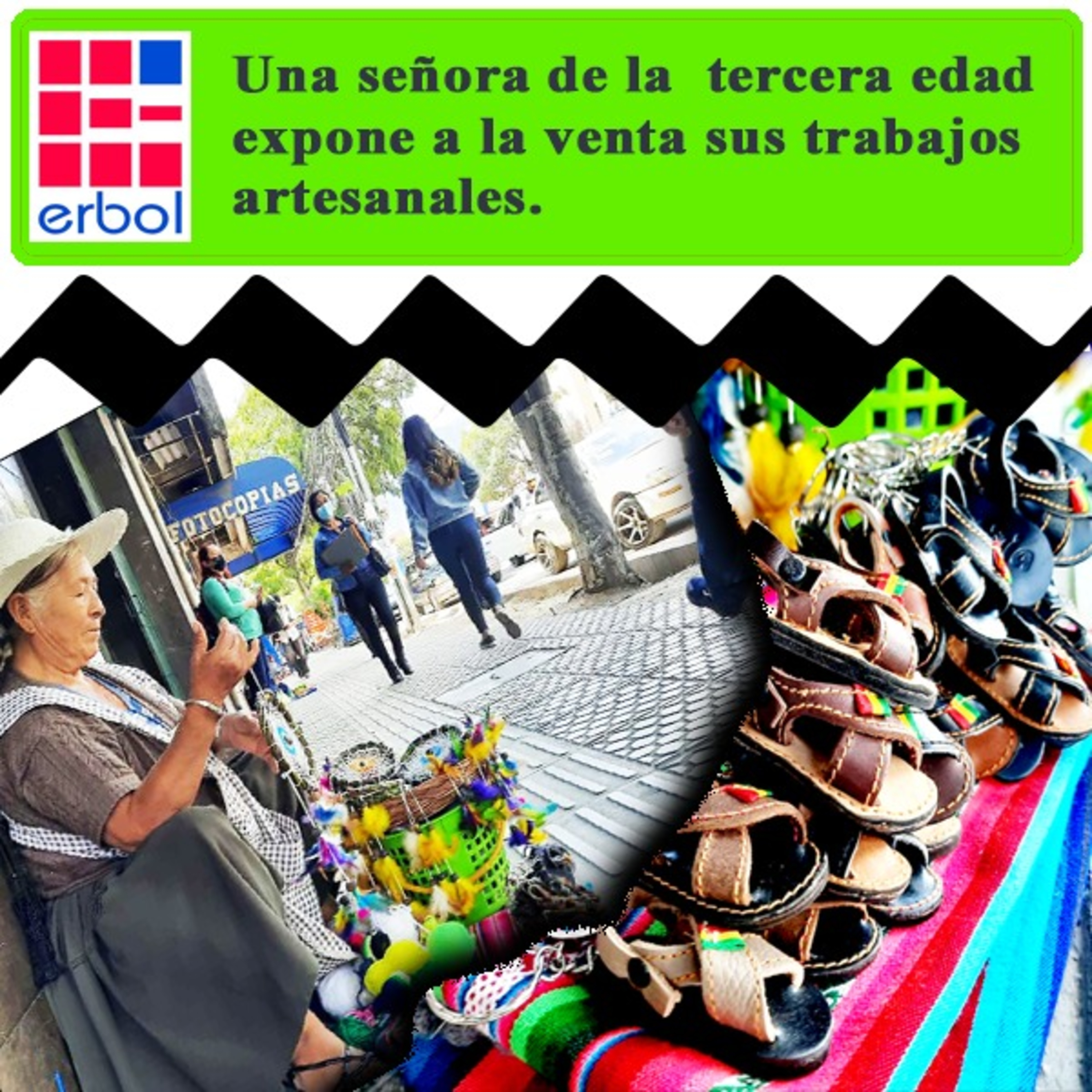 Una señora de la tercera edad  expone a la venta sus trabajos artesanales  episode artwork