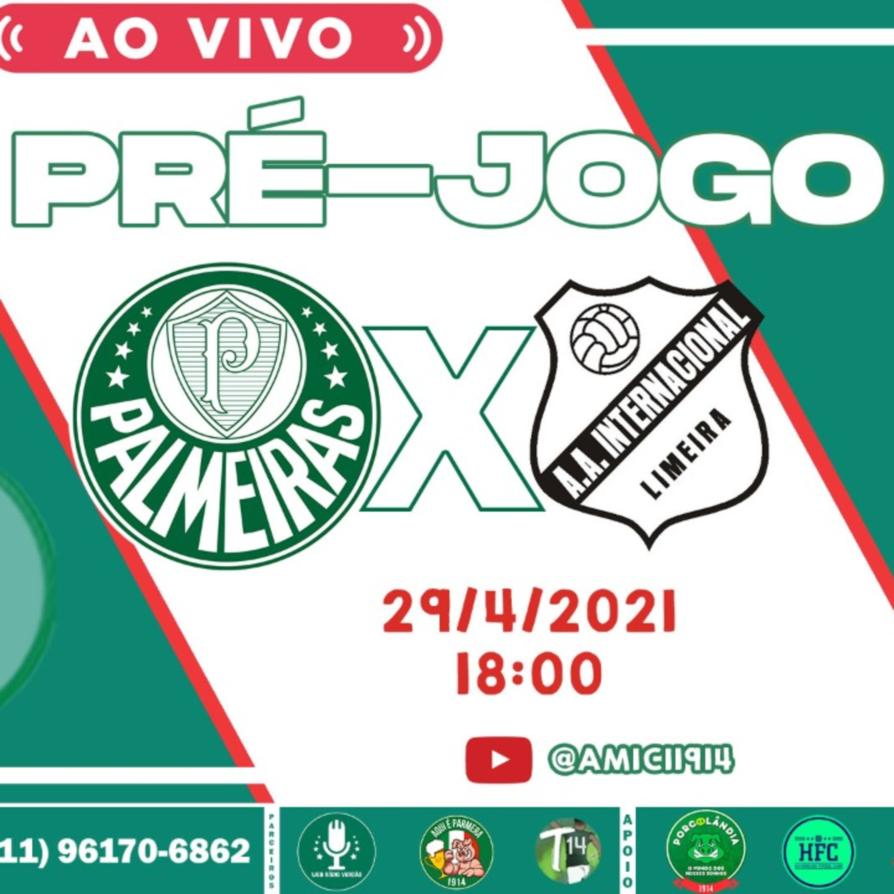 PRÉ-JOGO | PALMEIRAS x INTER DE LIMEIRA | PAULISTÃO 2021 | AO VIVO DOS ESTÚDIOS WRV-AMICI