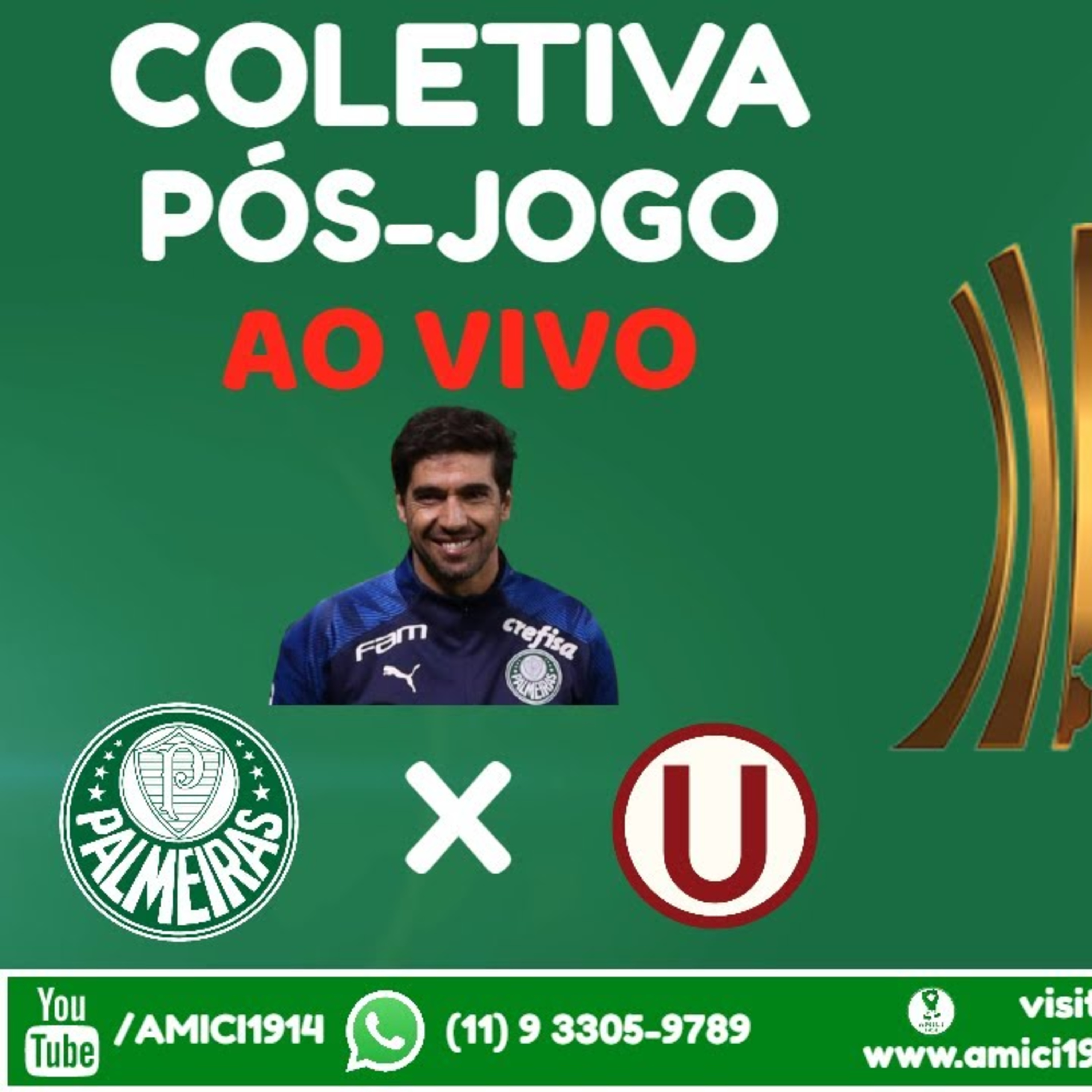 COLETIVA ABEL FERREIRA | PÓS-JOGO | PALMEIRAS 6 x 0 UNIVERSITÁRIO-PERU | LIBERTADORES 2021 | AO VIVO