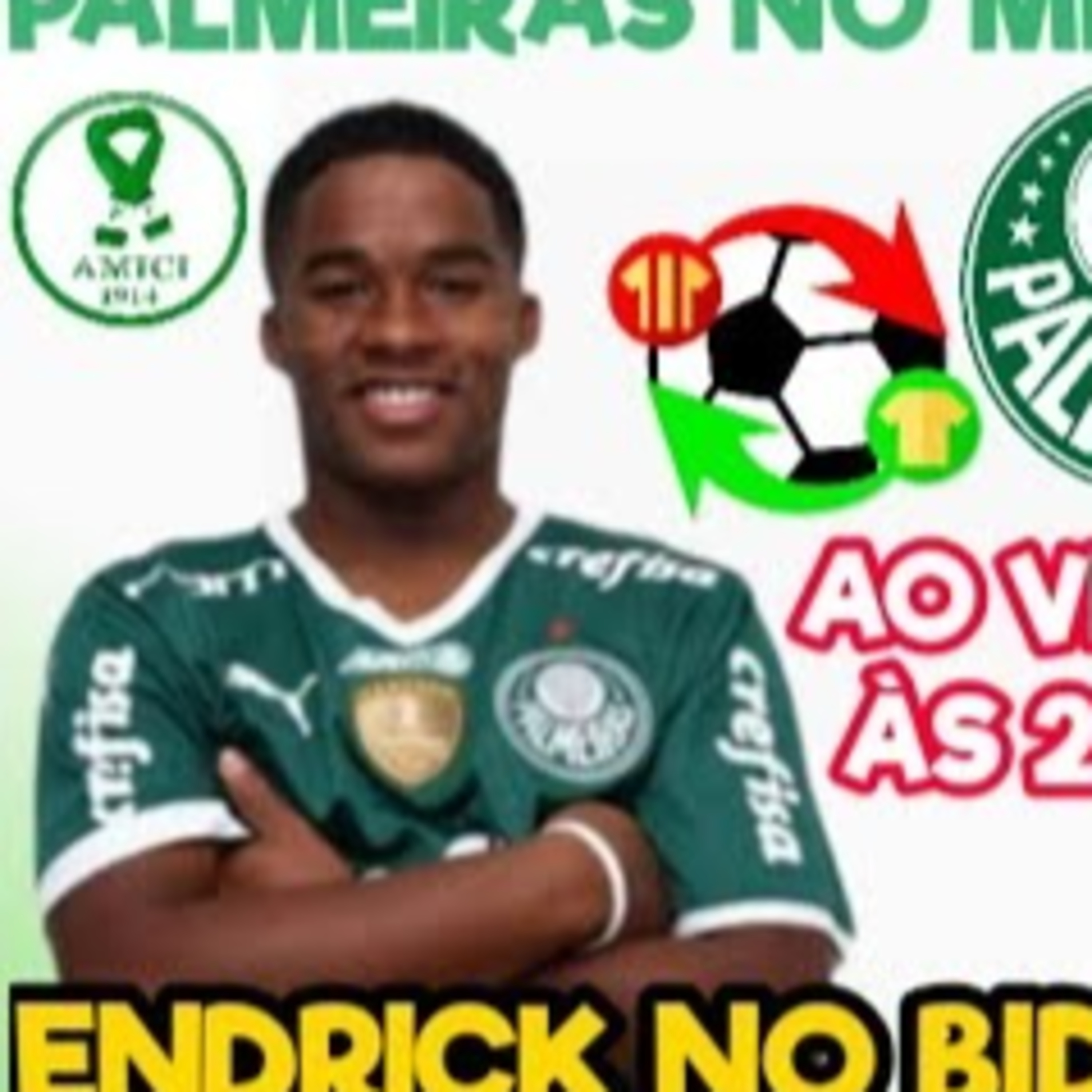 AO VIVO 🔴 ENDRICK NO BID | O PALMEIRAS NO MERCADO DA BOLA | RODADA DO BRASILEIRÃO