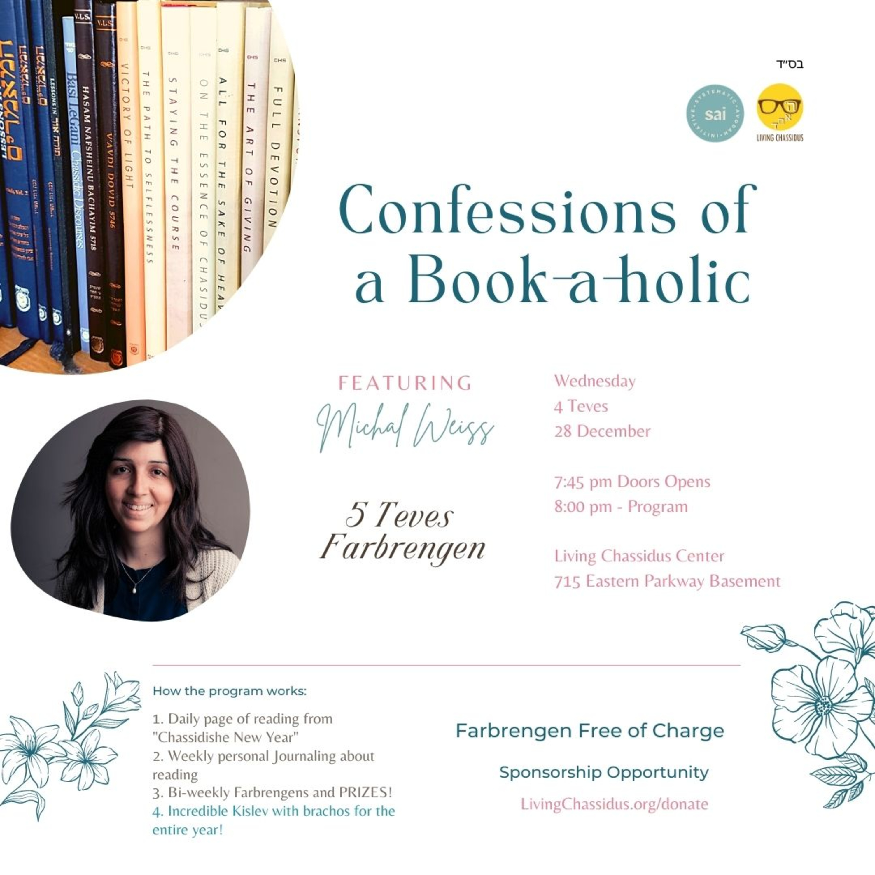 SAI Kislev 5783: Confessions of a Bookaholic with Michal Weiss episode artwork