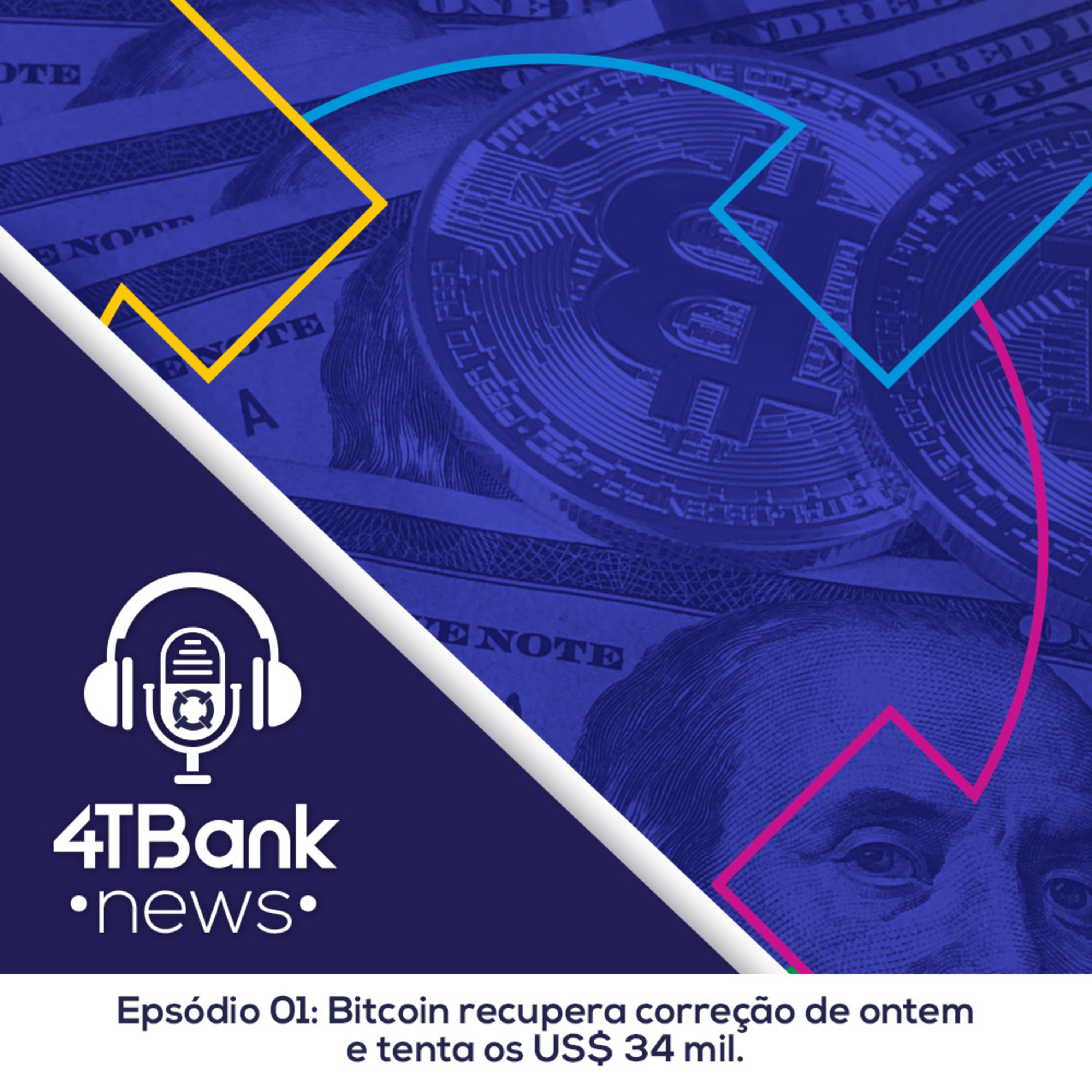 Bitcoin recupera correção de ontem e tenta os US$34mil. episode artwork
