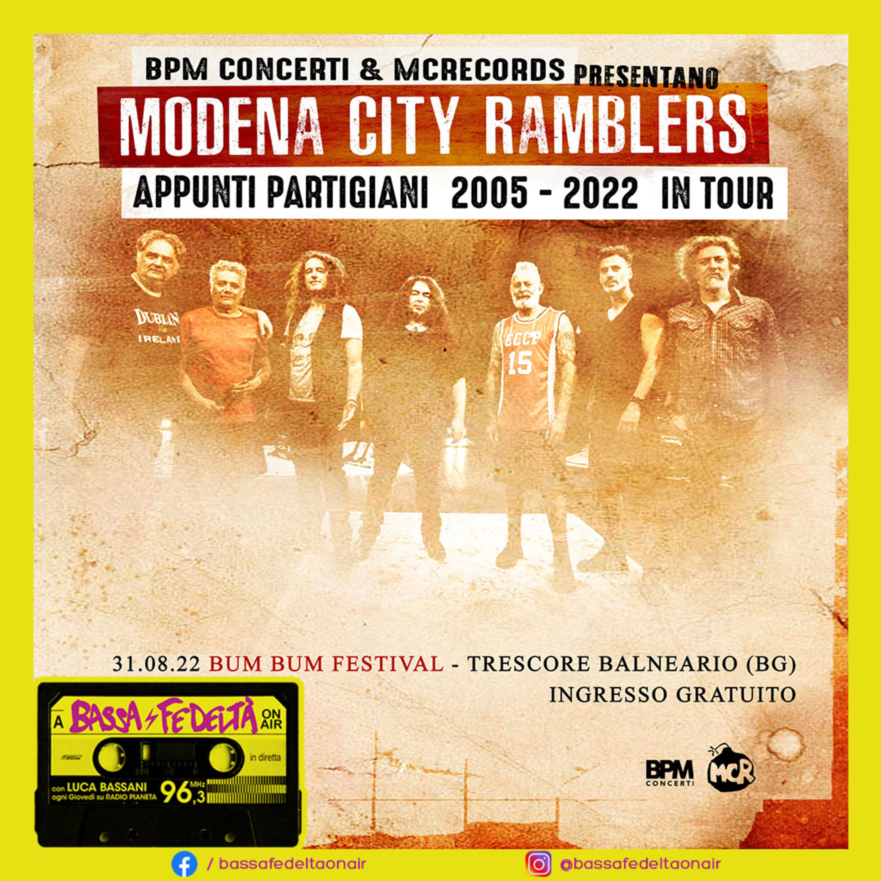 Modena City Ramblers a Bassa Fedeltà On Air parlano dell'arrivo del tour di Appunti Partigiani al Bum Bum Festival 2022 episode artwork