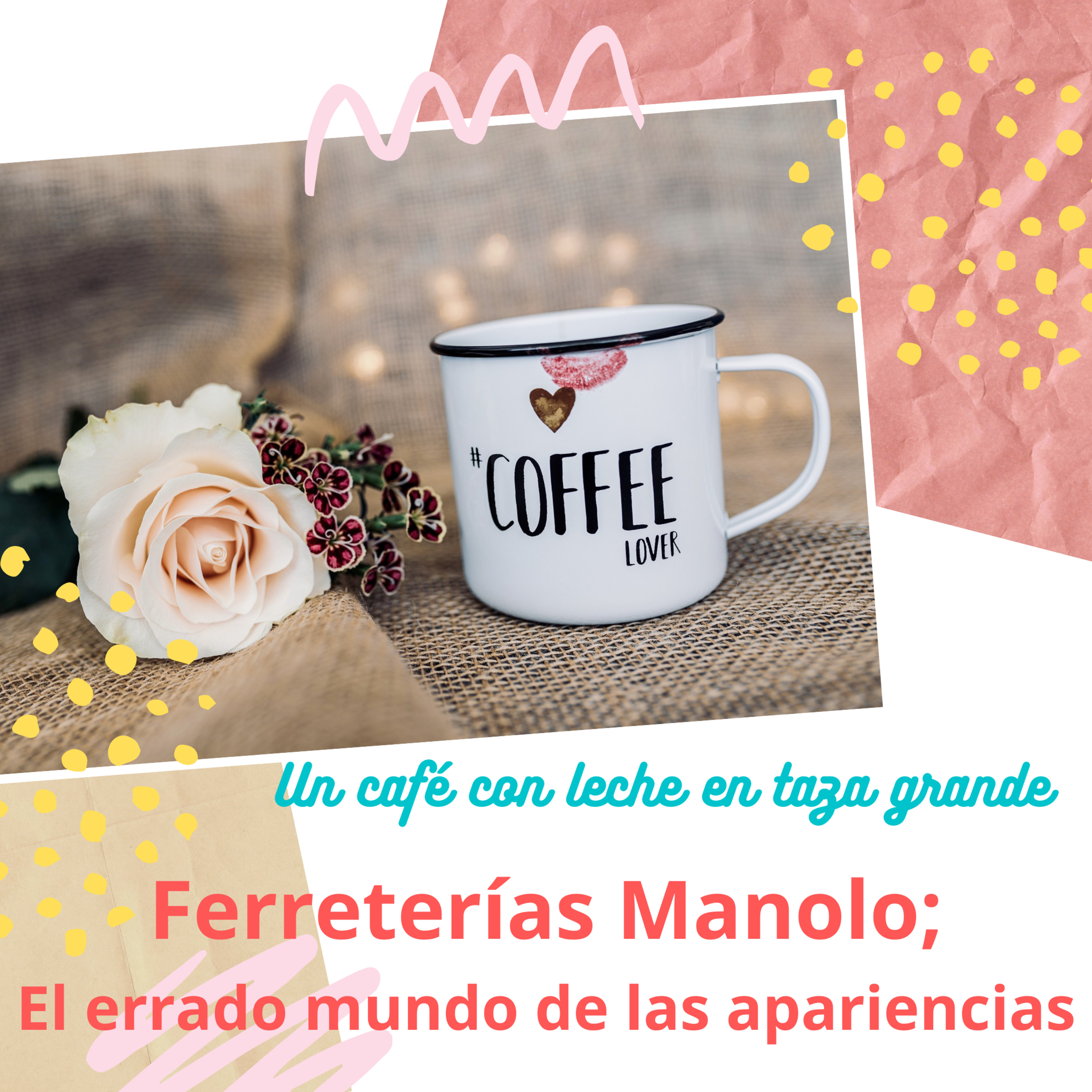 Un café con leche en taza grande