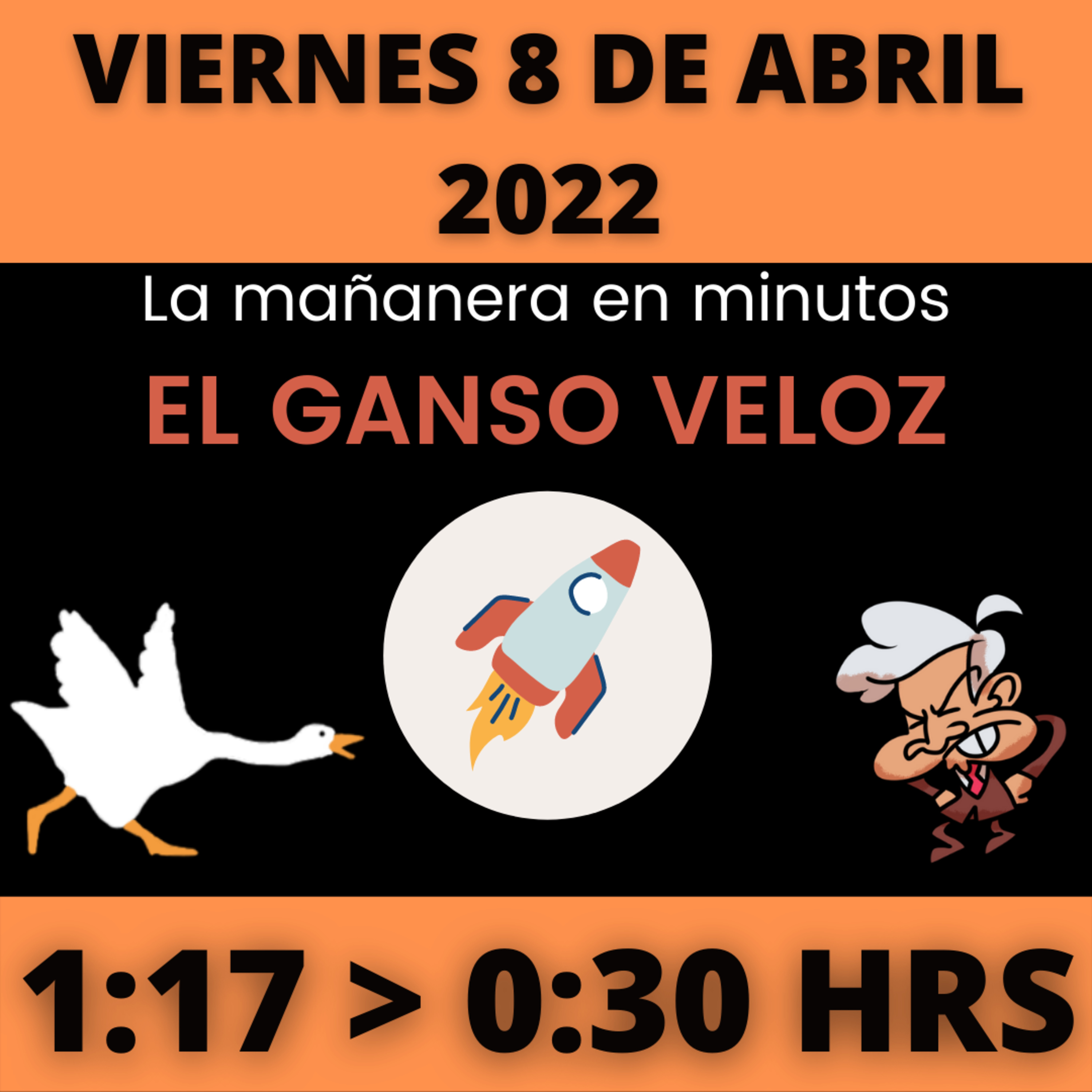 💩🐣 La mañanera en minutos | Viernes 8 de abril 2022 | #López | El ganso veloz | #Mañanera | De 1:17 a 0:30. episode artwork