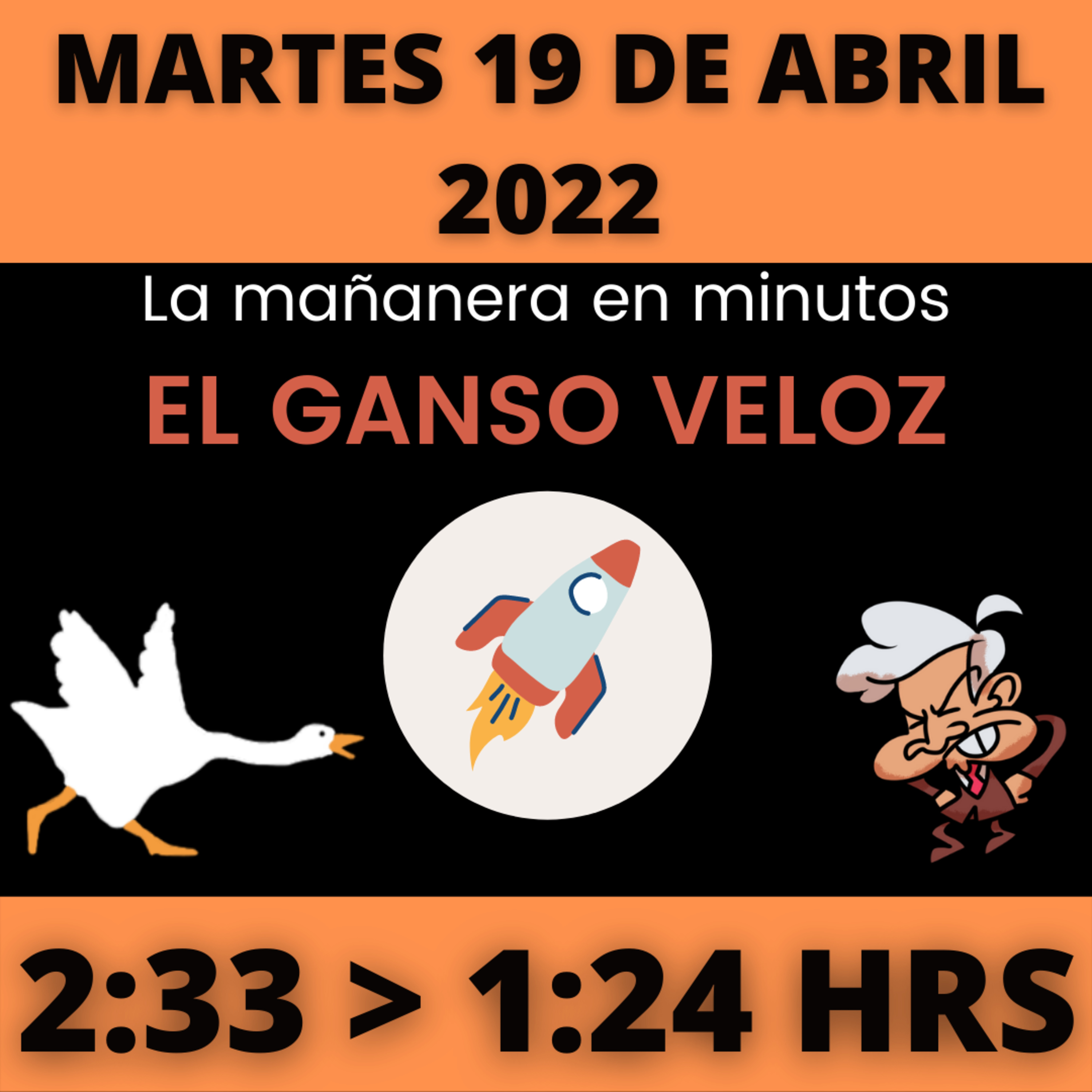 💩🐣 La mañanera en minutos | Martes 19 de abril 2022 | #López | El ganso veloz | #Mañanera | De 2:33 a 1:24. episode artwork