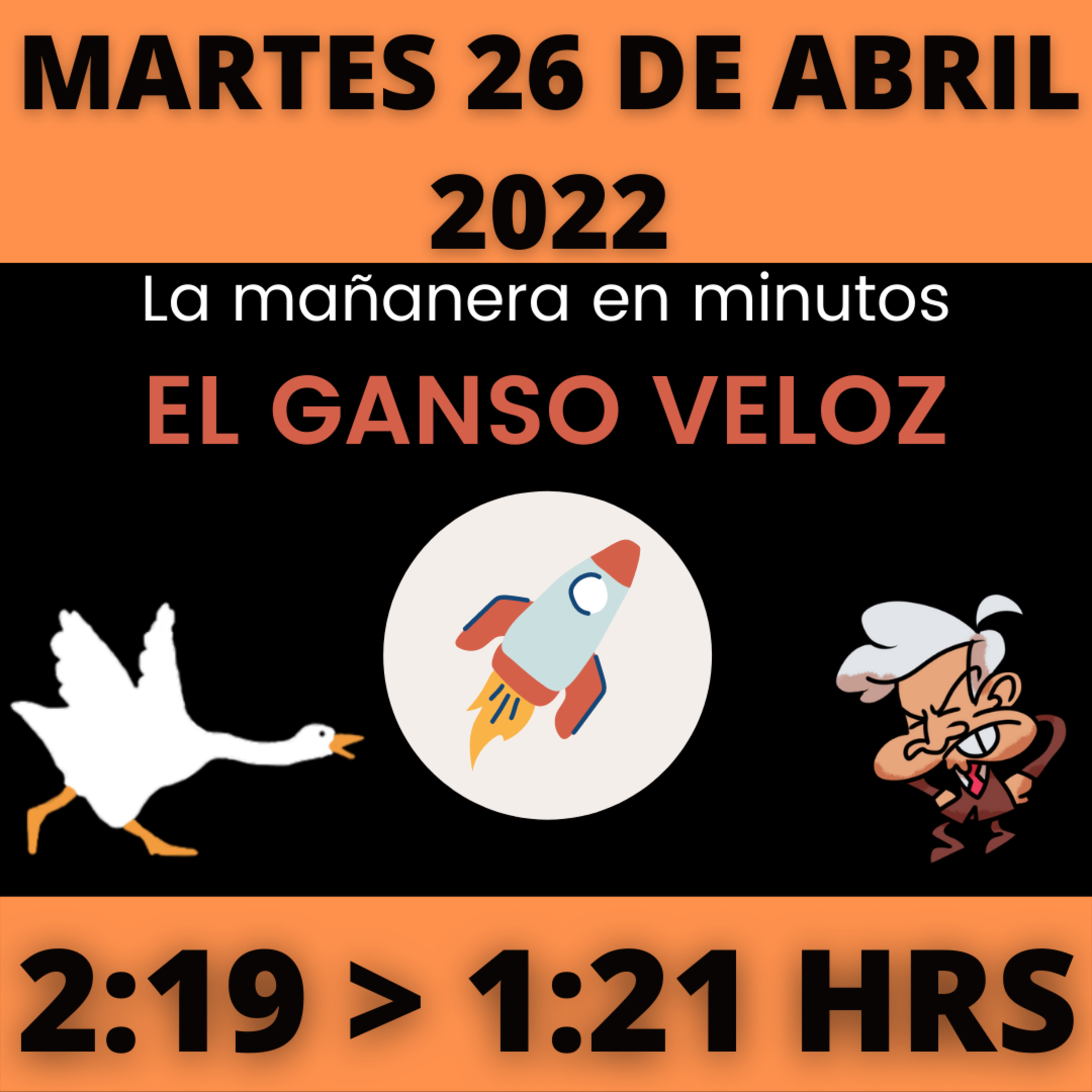 💩🐣 La mañanera en minutos | Martes 26 de abril 2022 | #López | El ganso veloz | #Mañanera | De 2:19 a 1:21. episode artwork