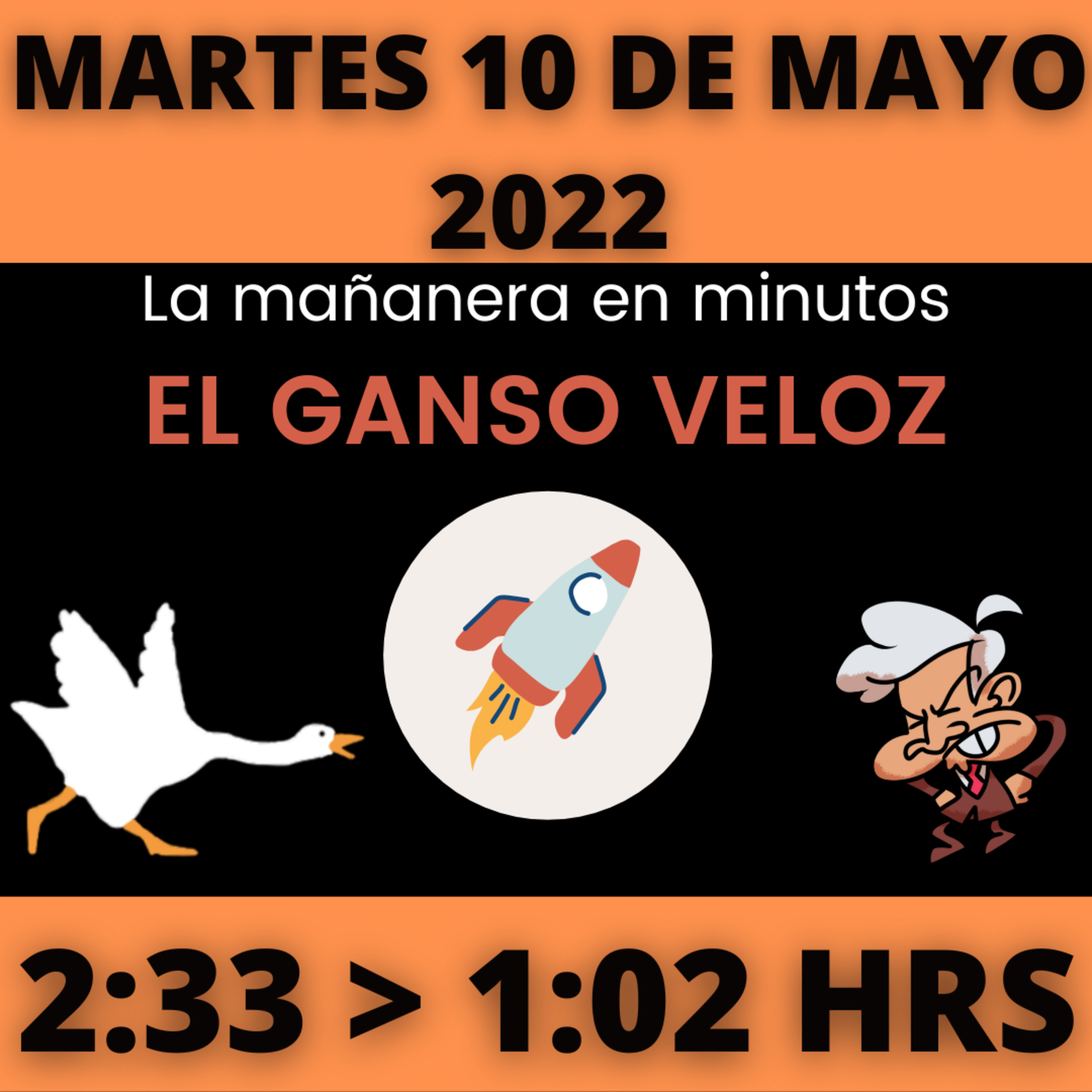 💩🐣 La mañanera en minutos | Martes 10 de mayo 2022 | #López | El ganso veloz | #Mañanera | De 2:33 a 1:02. episode artwork